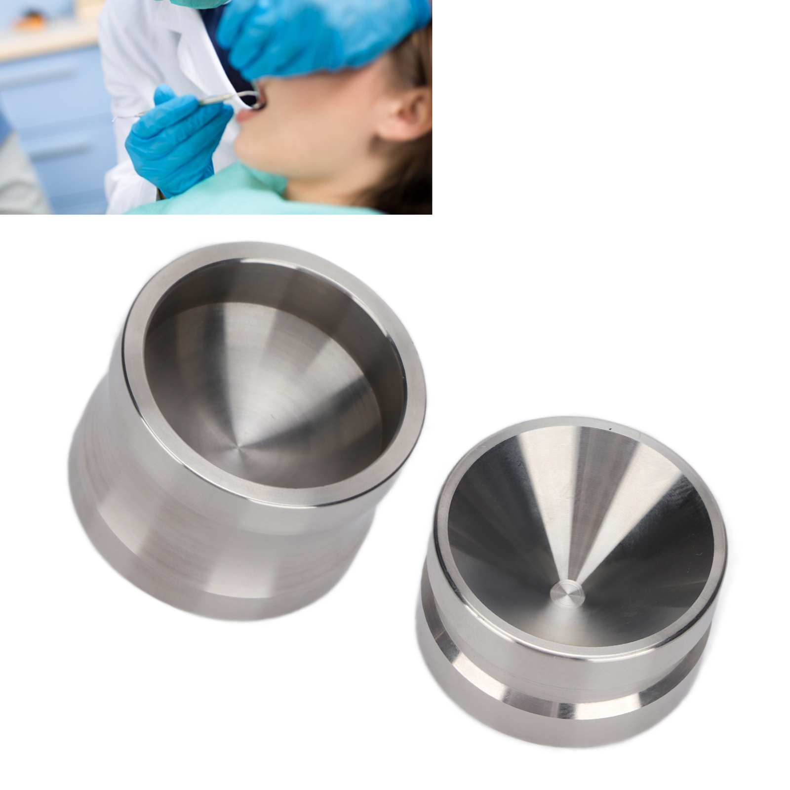 Dental Bone Meal Cup Stainless Steel Matte Uncoated Sturdy Anti Oxidation
