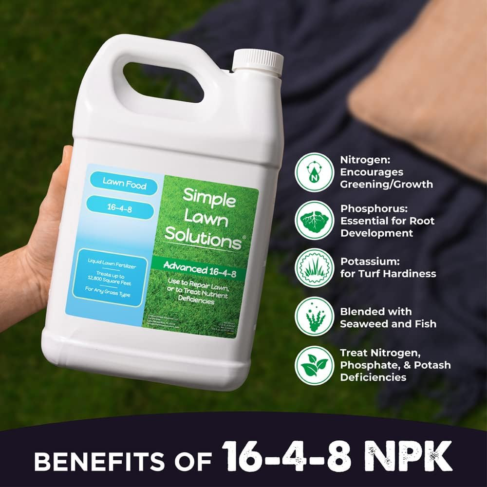 Advanced 16-4-8 Lawn Fertilizer – Liquid Lawn Food Spring & Summer Concentrated