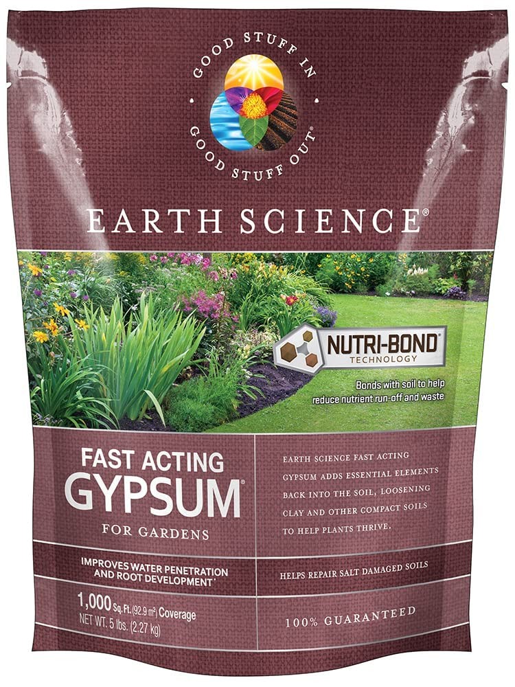Earth Science Fast Acting Gypsum Granules—5 lb— Soil Conditioner Adds Calcium, R