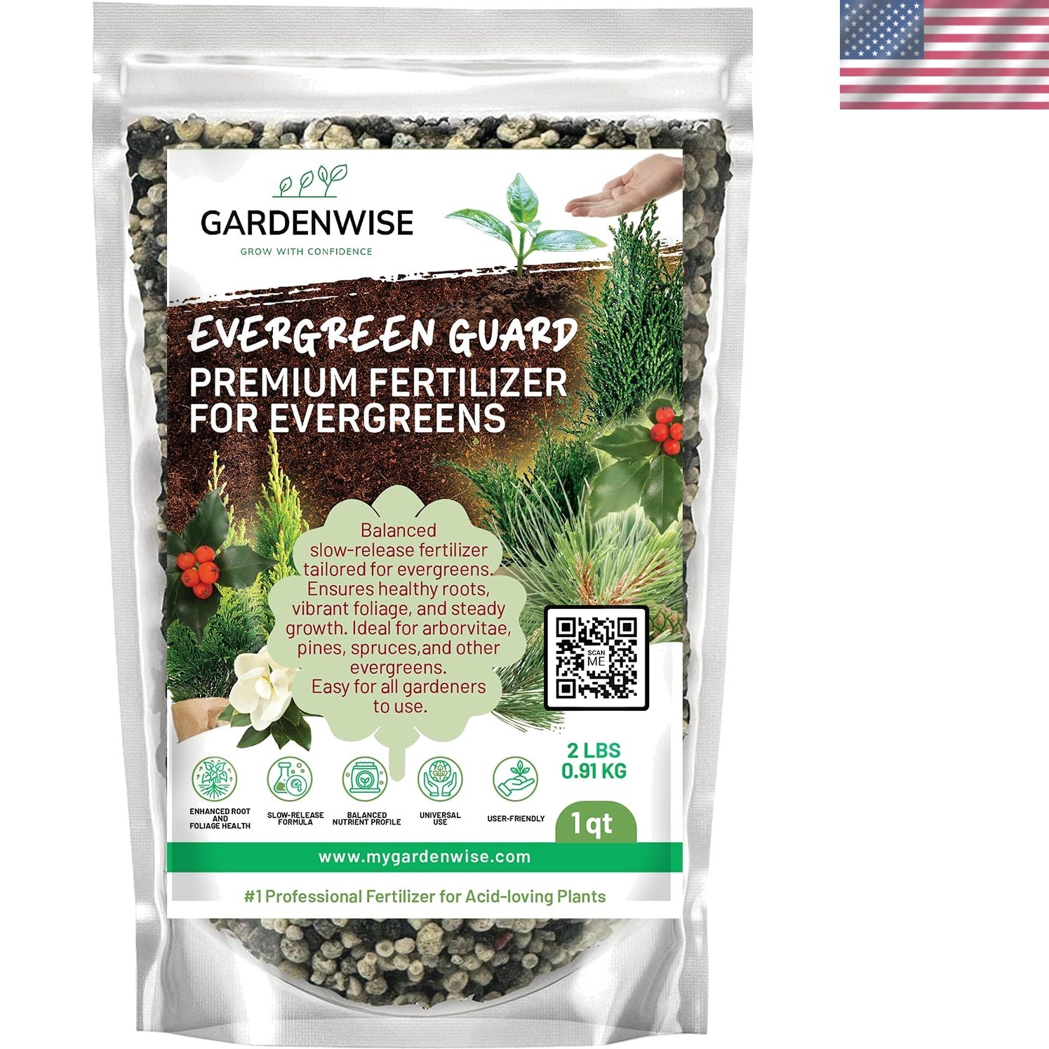 Granular Evergreen Fertilizer for Vibrant Azaleas, Pines & More – 1/2 Quart