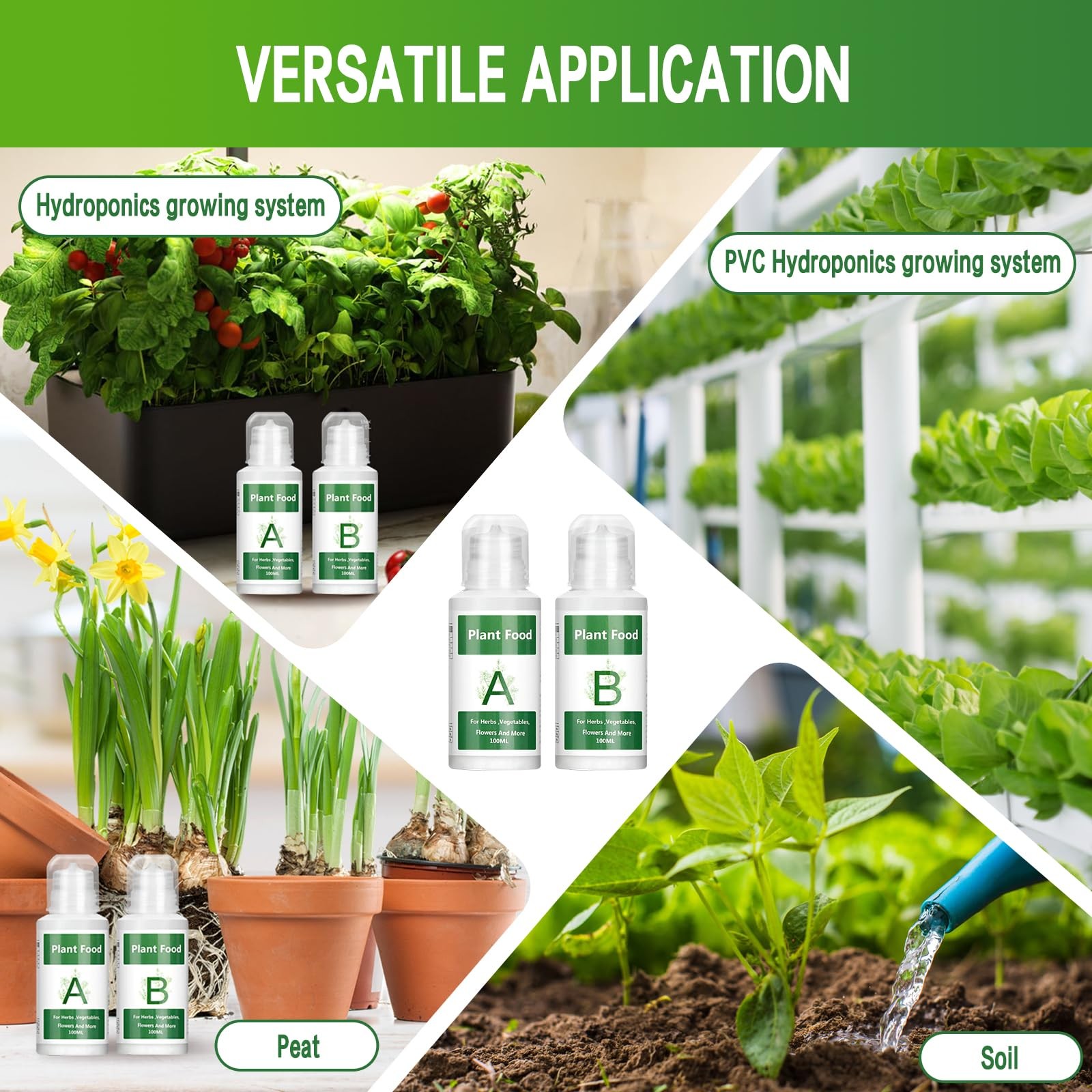 Hydroponic Nutrients a & B, 800Ml Plant Food for Indoor Growing System