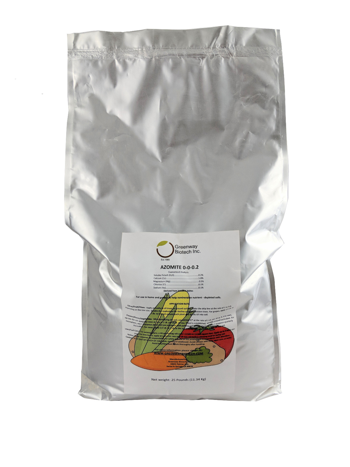 AZOMITE Powder Micronized Trace Mineral Volcanic Ash Rock Dust Powder 25 LB