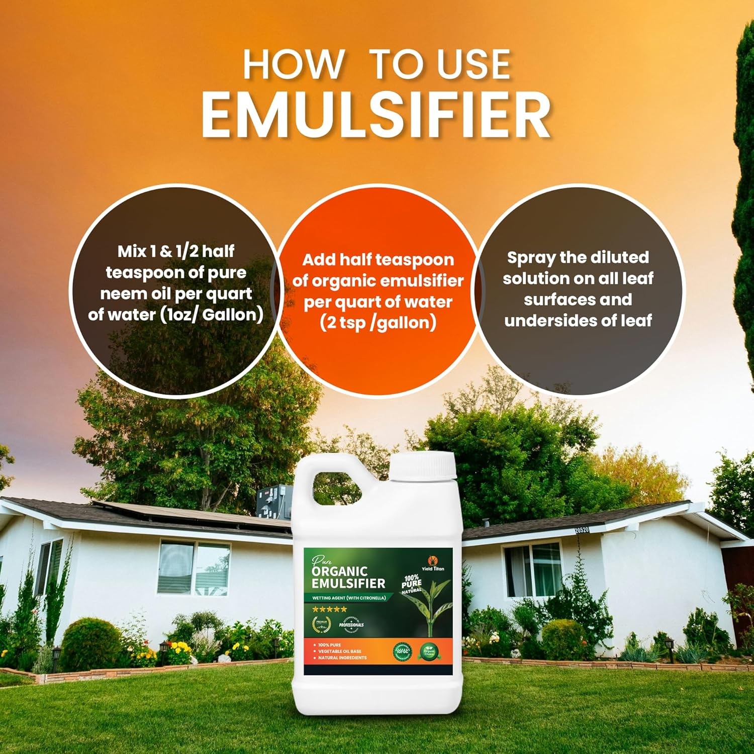 Yield Titan Pure Organic Emulsifier with Citronella – 100% Natural Wetting Agent