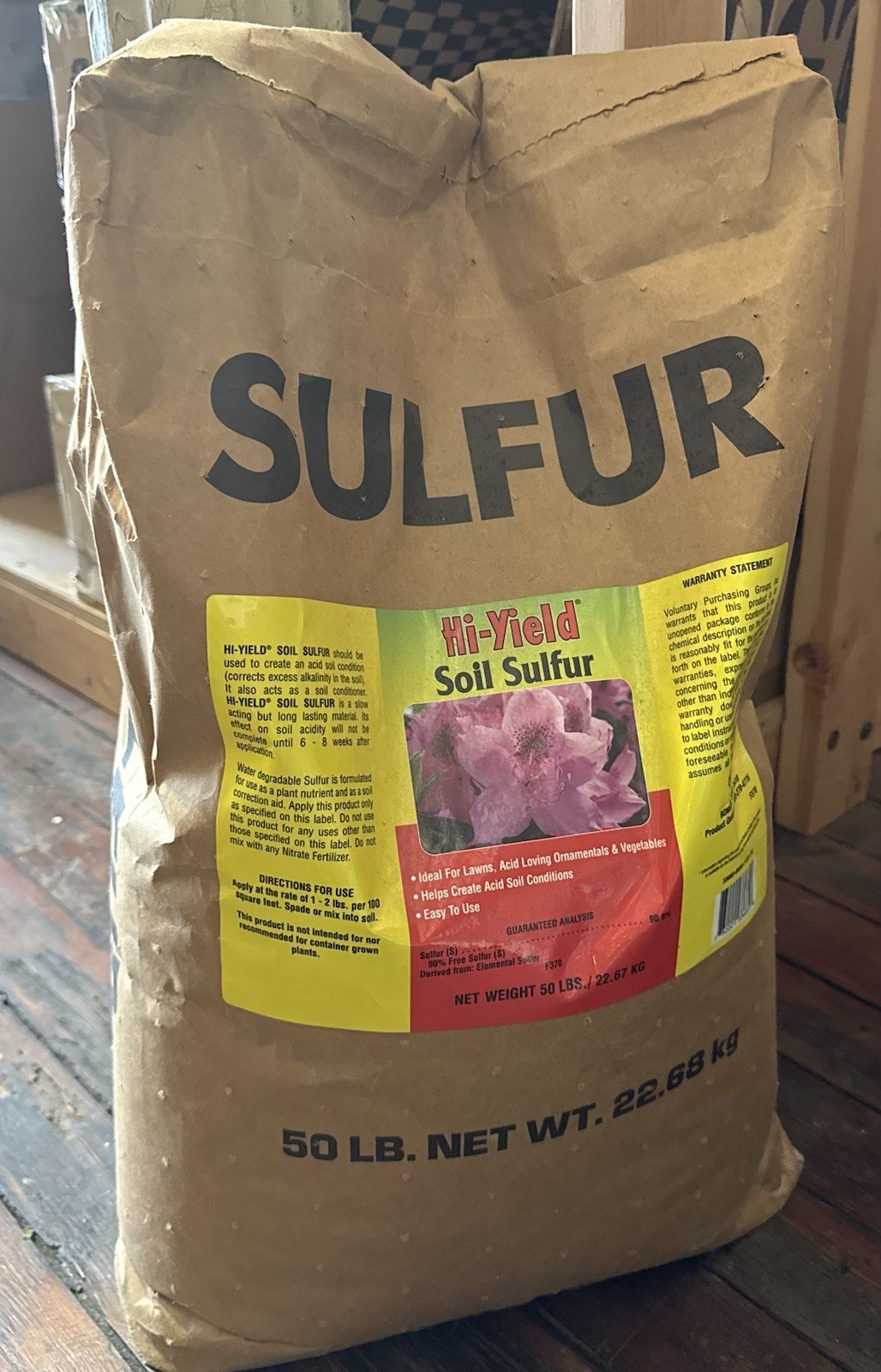 Soil Sulfur 90.0% ( 50 lb) For Lawns Acid Loving Plants Sulfur Soil Conditioner