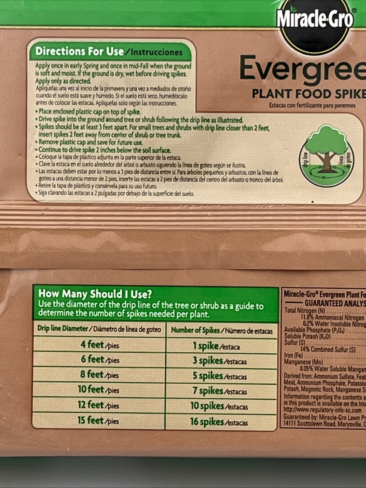 Miracle-Gro Evergreen Plant Food Spikes 12 Pieces