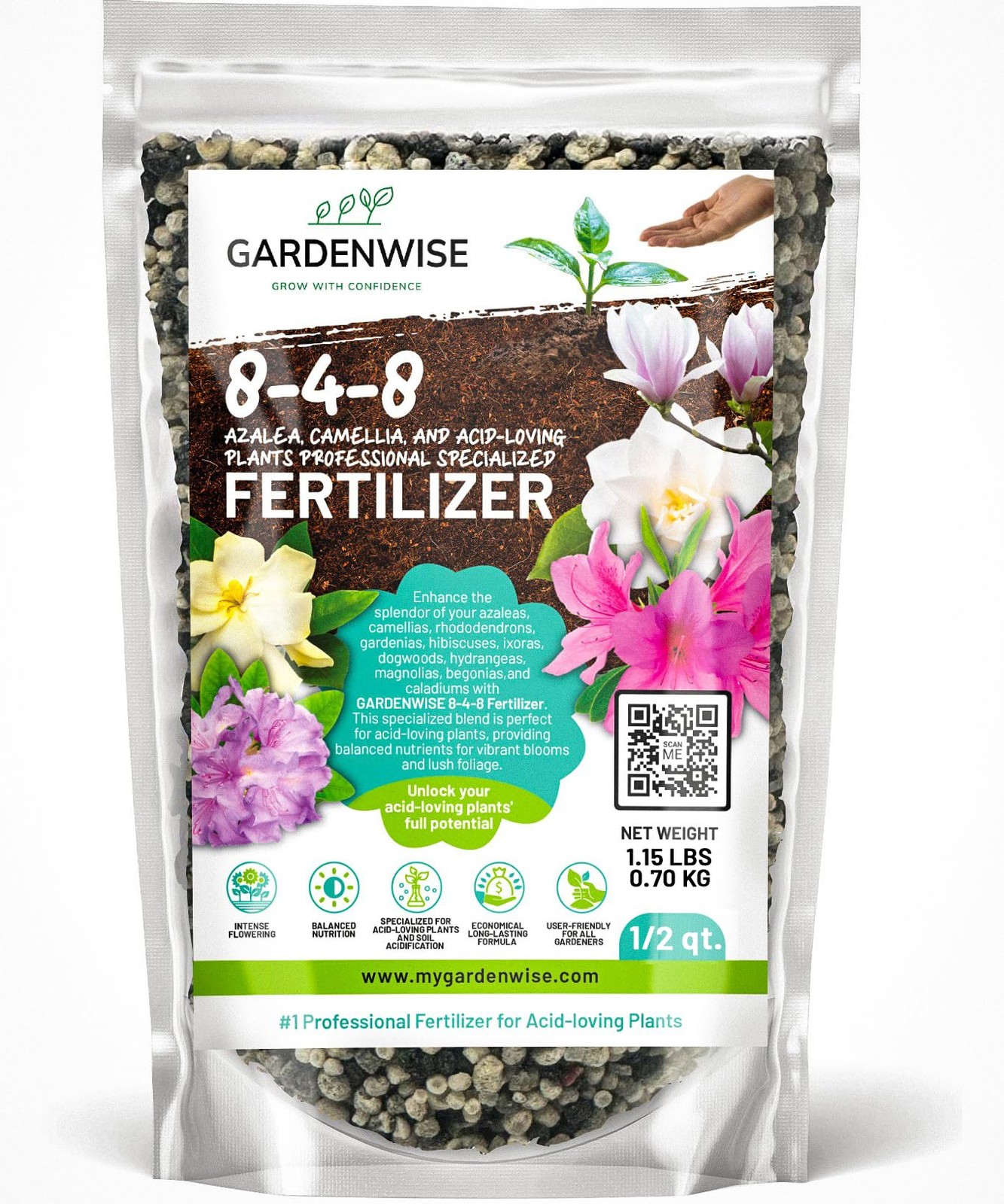 Acid Loving Plant Fertilizer 8 4 8 for Azaleas Hydrangeas Gardenias Blueberries