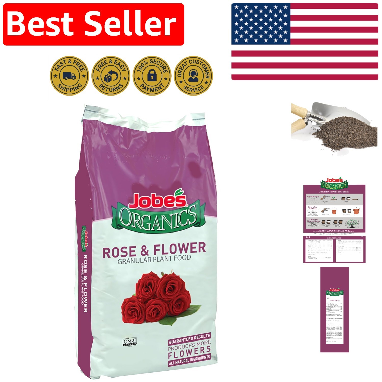 Jobe’s Organic Flower Fertilizer, 16 lbs – Safe for Kids & Pets, OMRI Listed