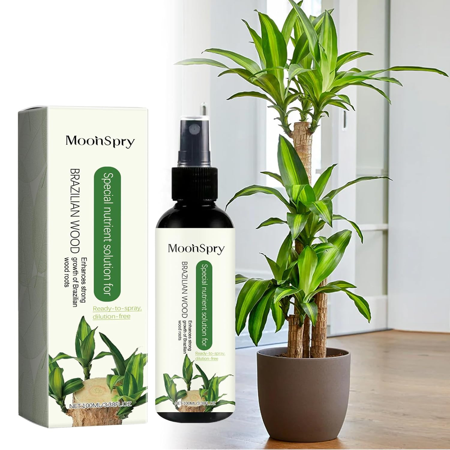 Moonspry Brazilian Lucky Wood Plant Food, Lucky Bamboo Liquid Fertilizer，Braz…