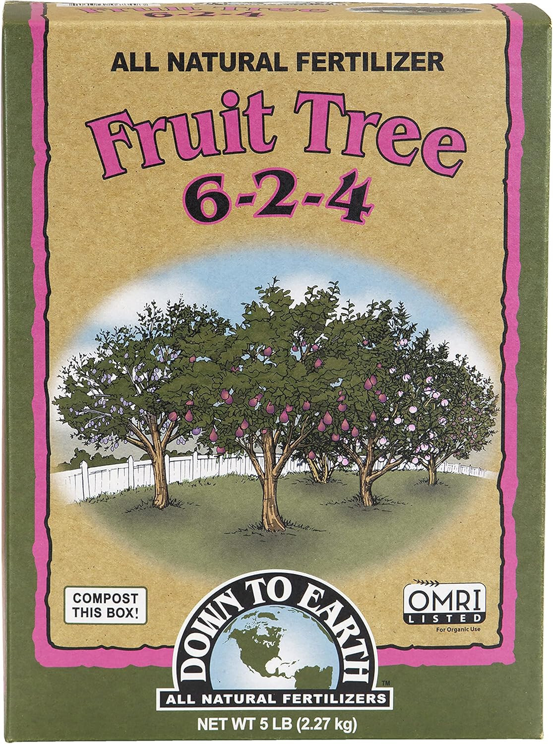 Down to Earth Organic Fruit Tree Fertilizer Mix 6-2-4, 5lb