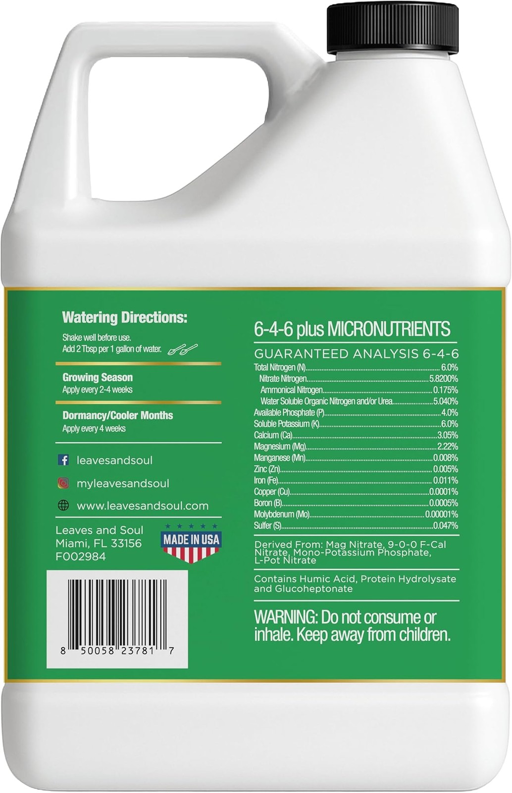 Leaves and Soul Evergreen Tree Fertilizer 32 oz, Professional Liquid Evergree…