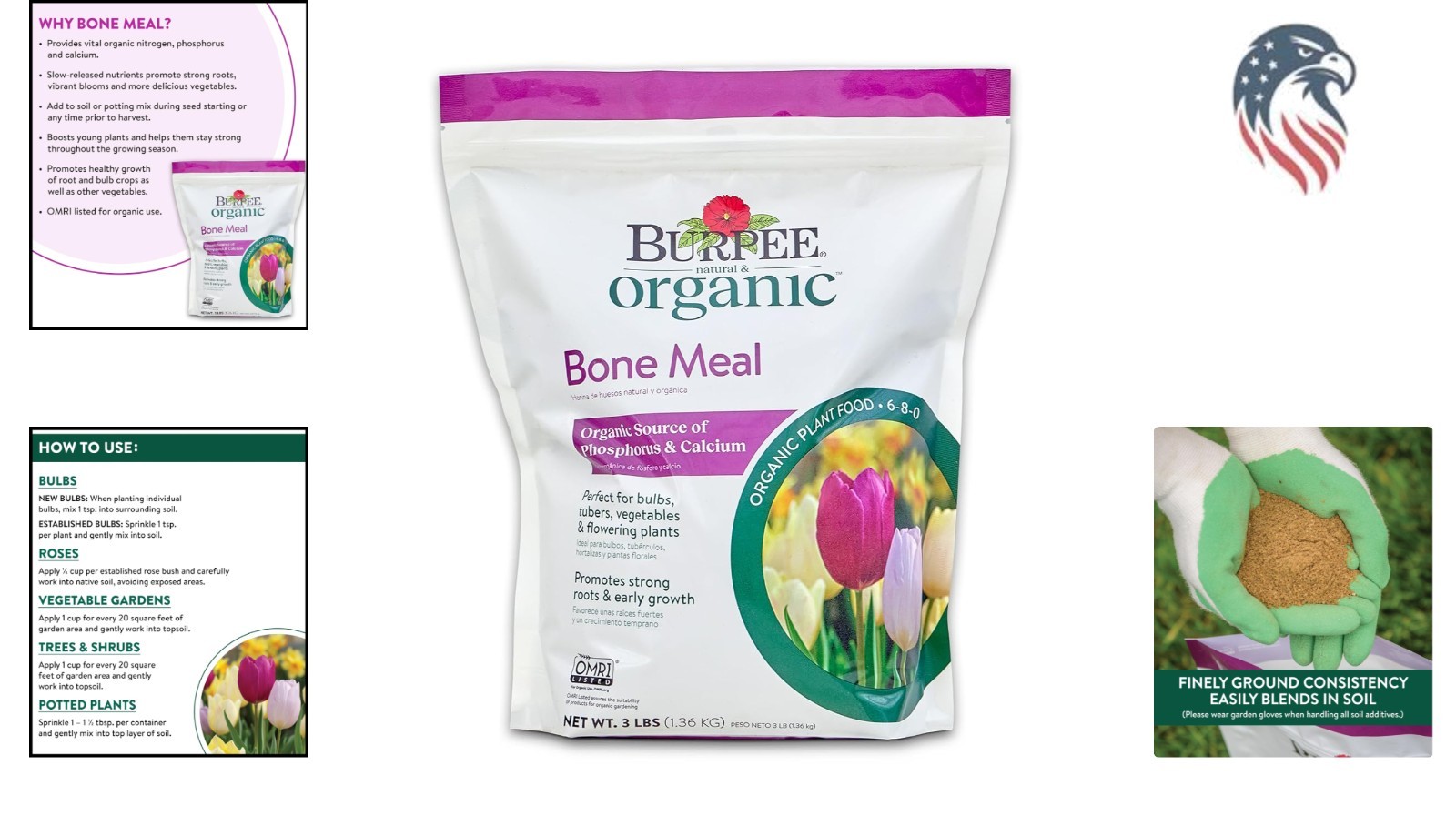 Organic Bone Meal Fertilizer for Strong Roots – 3 lb, OMRI Listed for Tomatoes