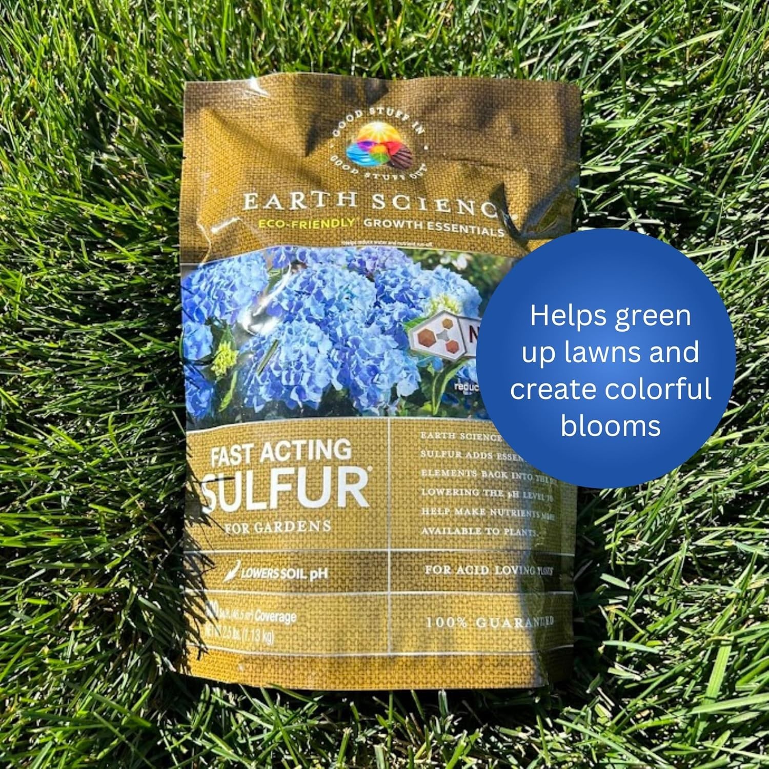 Fast Acting Sulfur Granules – 5lb – Reduces Soil pH & Nutrient Runoff Improves