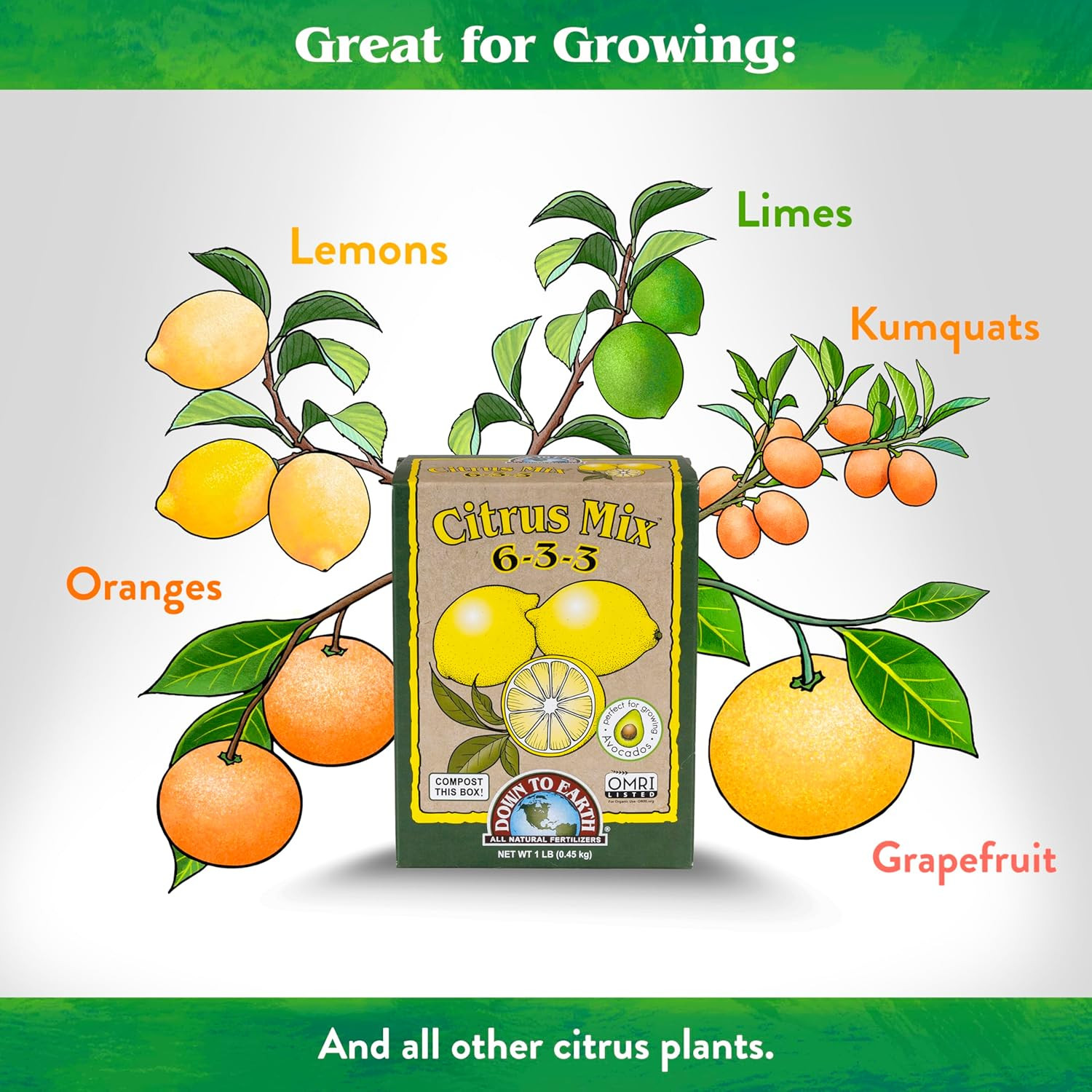 Organic Citrus Mix – Plant Food for Lemons, Limes, Oranges and Avocados –, Lb