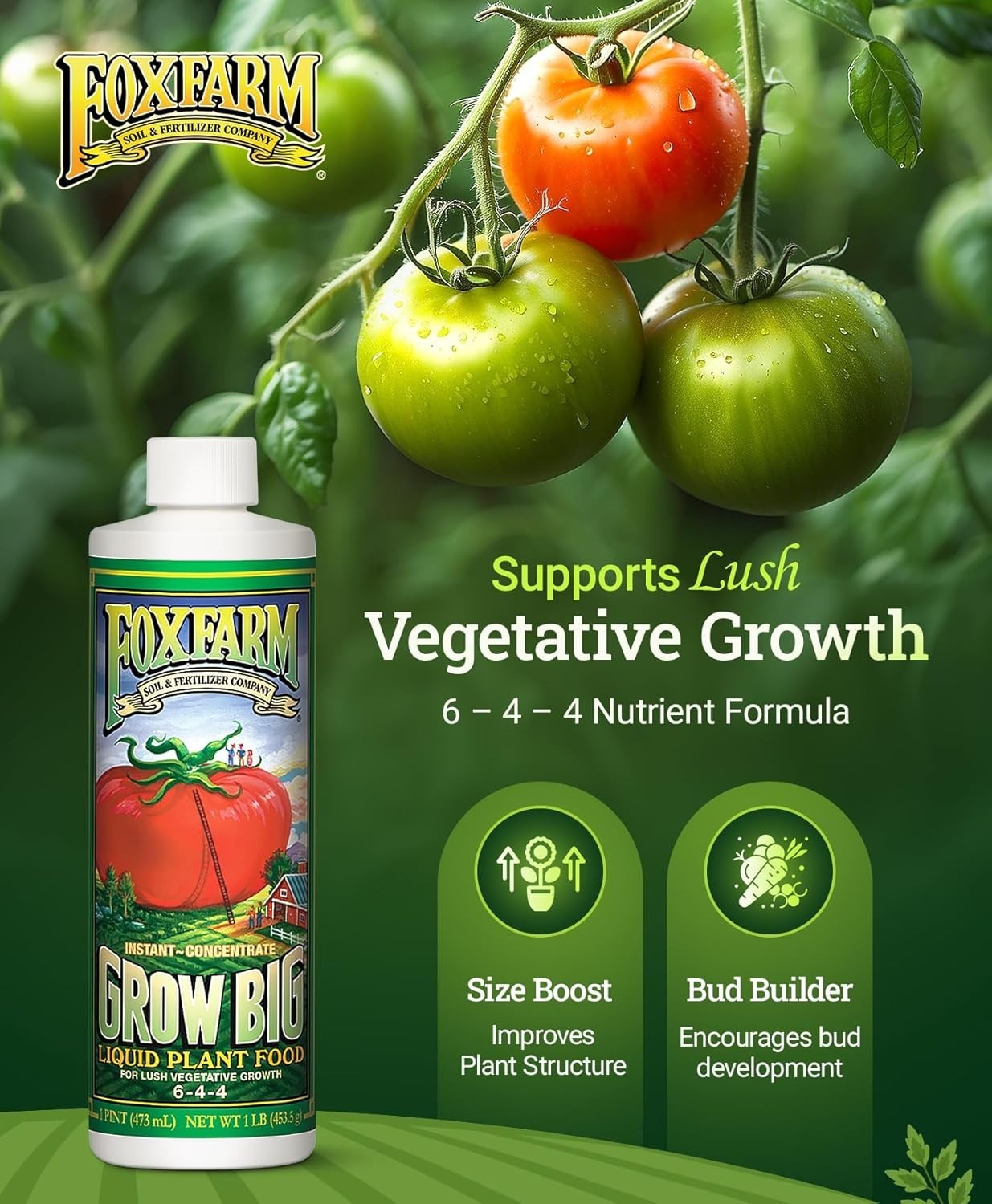 Pint-Sized Grow Big Plant Food for Vibrant Indoor & Outdoor Vegetation Growth