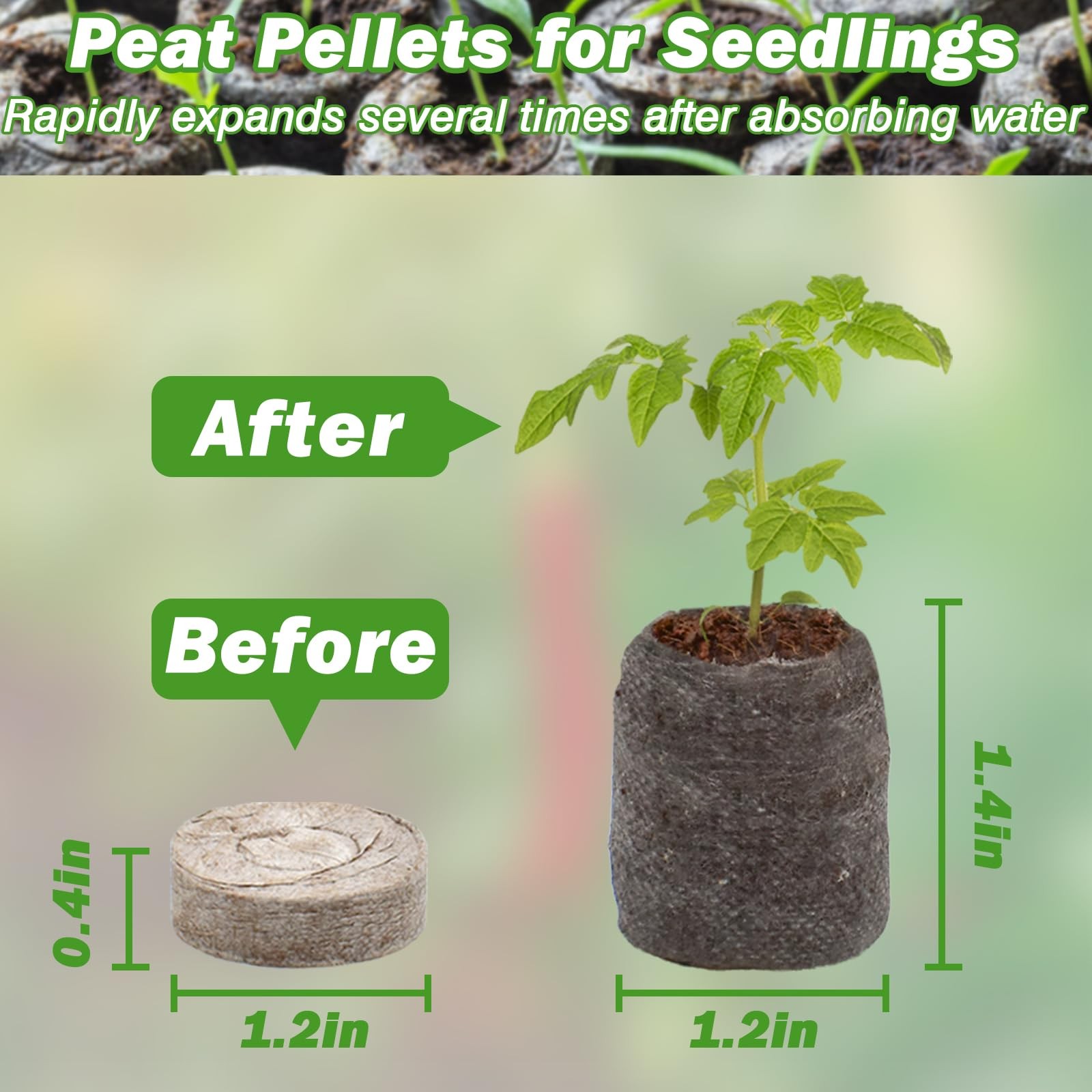 ZeeDix Peat Pellets for Seed Starting 55 Pcs 30mm Seed Starter Soil Pods Easy