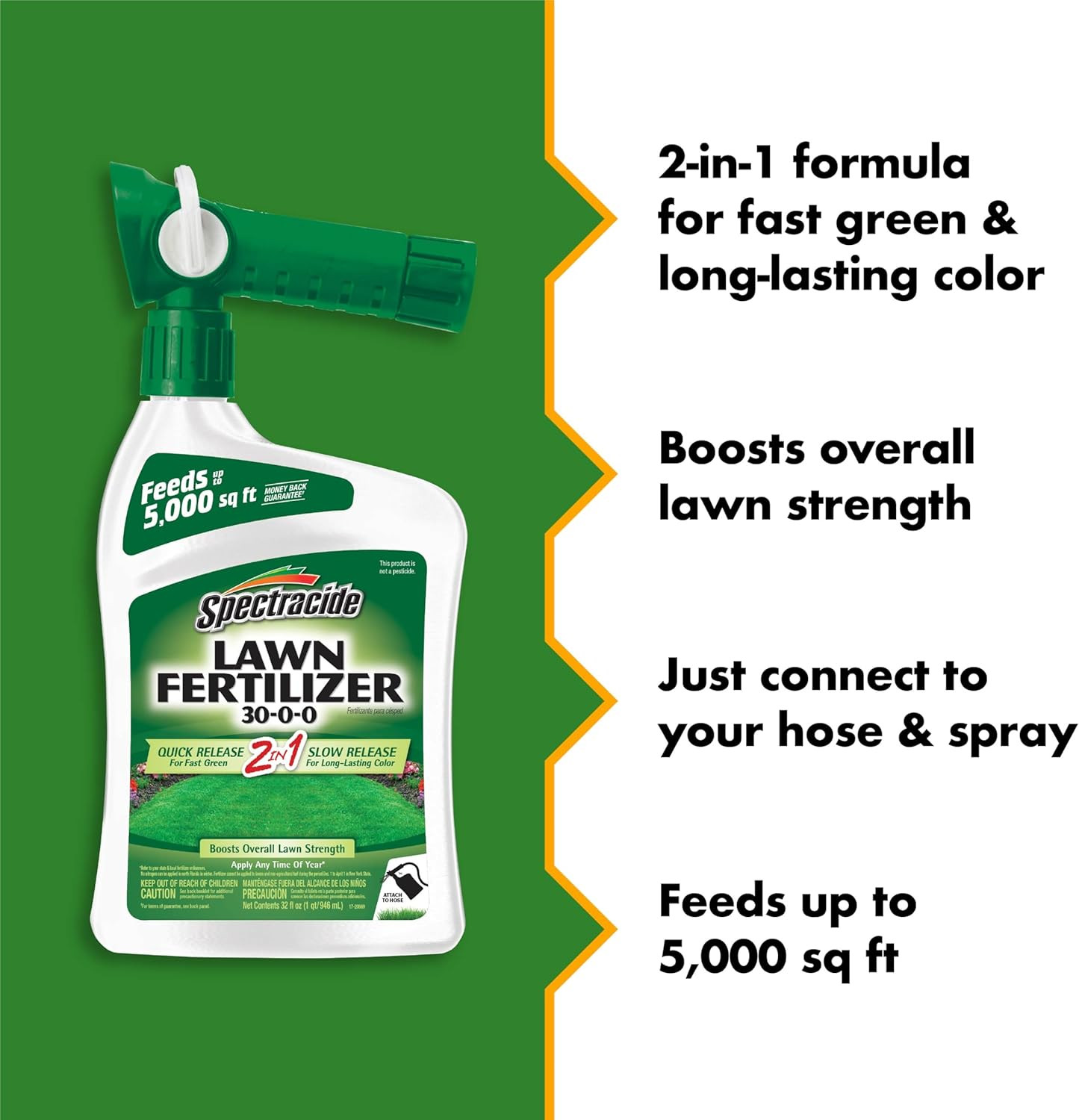 Lawn Fertilizer 30-0-0, 3 Count, 2-In-1 Formula Boosts Overall Lawn Strength, Pr