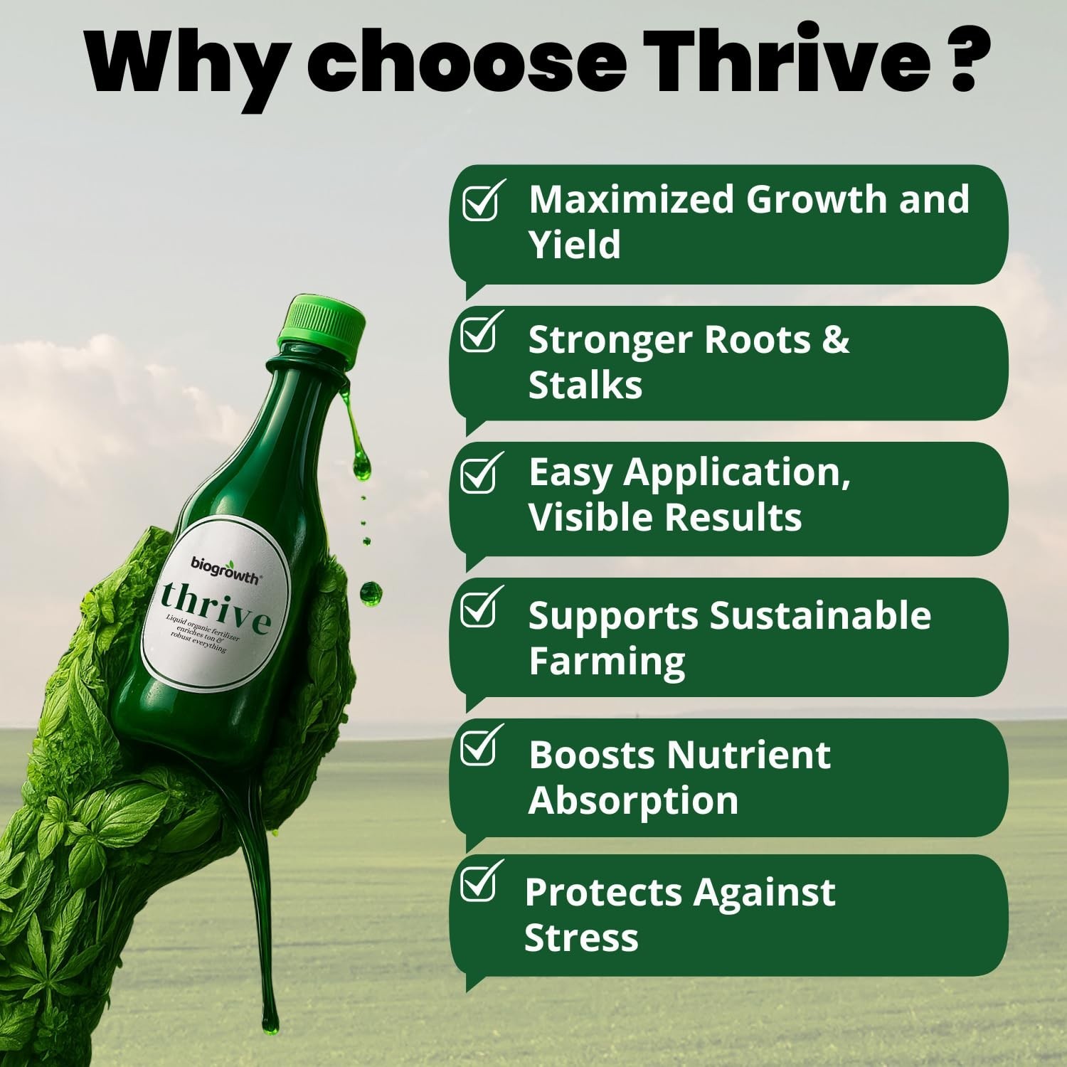 Biogrowth Organics Thrive Concentrated Liquid Enzyme-Powered Organic Plant Food