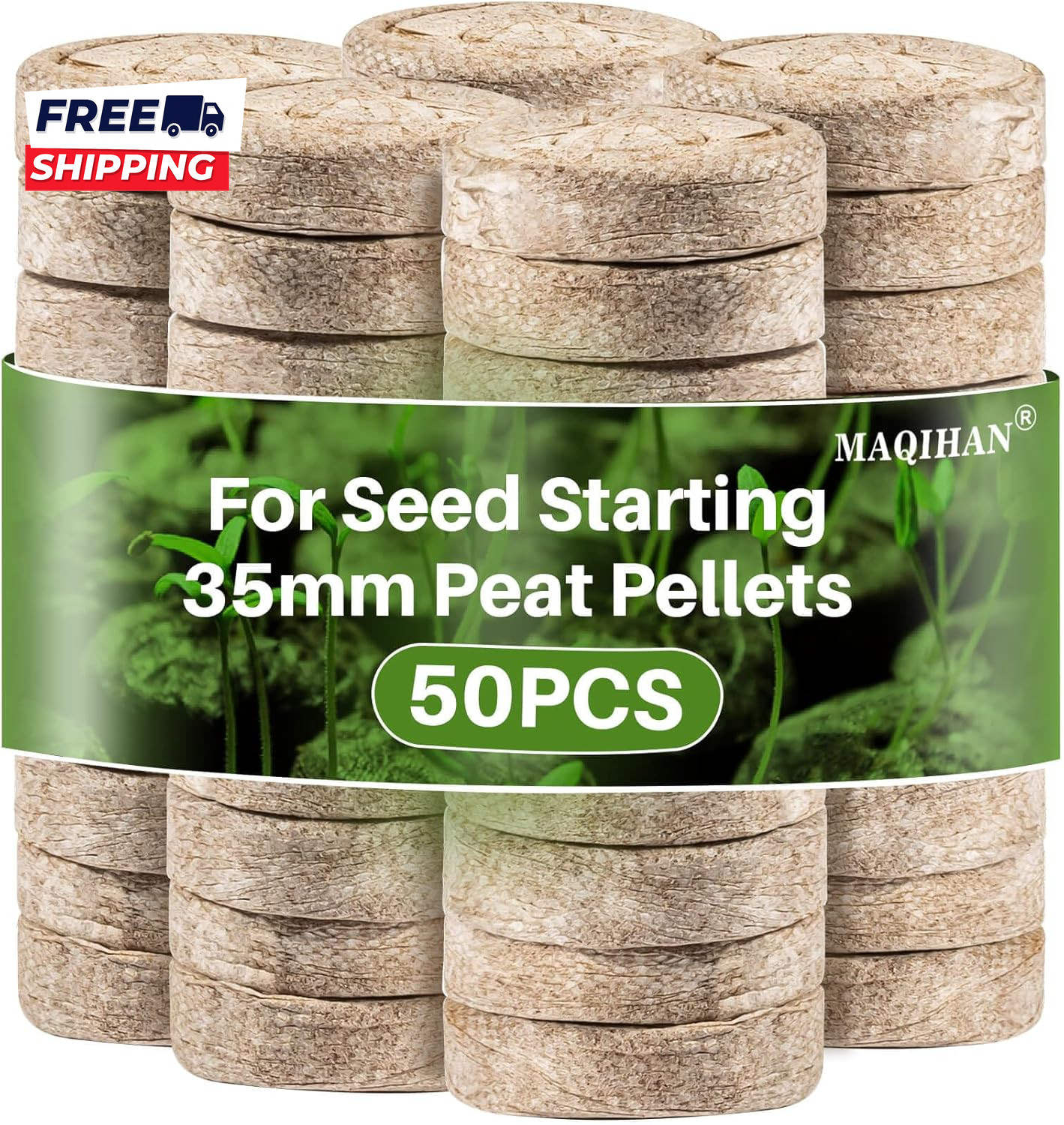 50PCS Peat Pellets for Seedlings 35MM Seed Starter Pellets Peat Pods