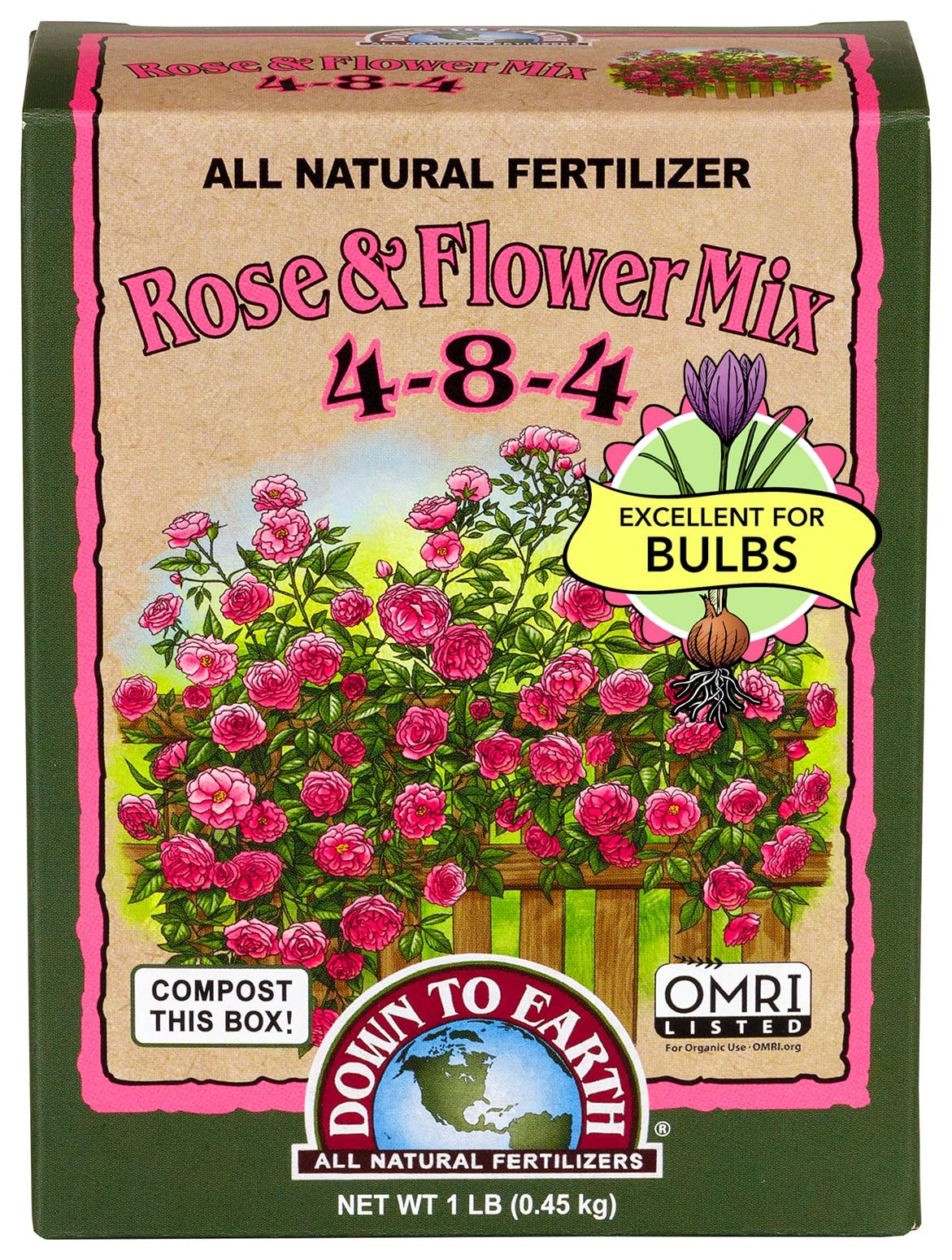 Organic Rose Flower Fertilizer 1 lb Plant Food Organic OMRI Listed 484 Beds Co