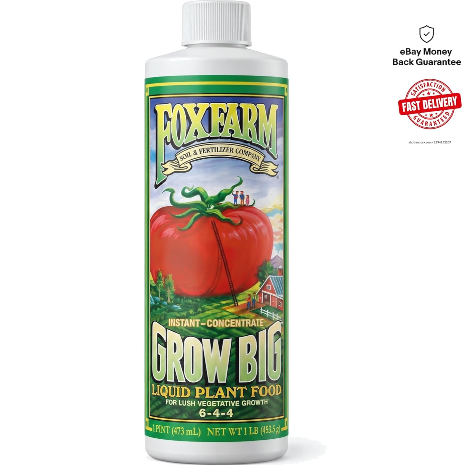 Grow Big Liquid Plant Food – 16 oz Fertilizer for Lush Growth of Roses & Veggies