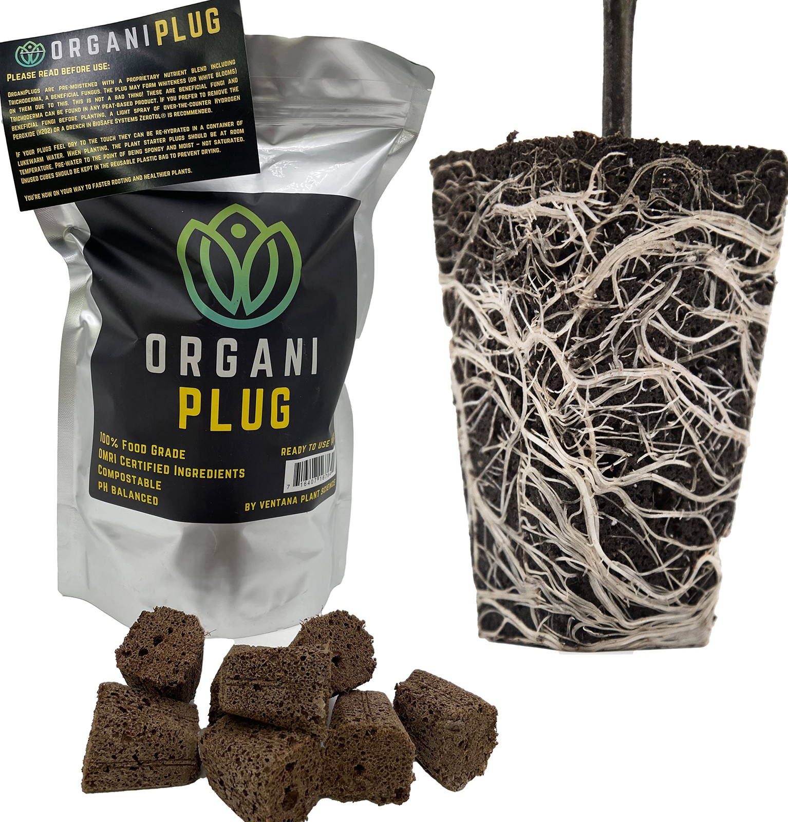 VPS OrganiPlug Hydroponic Seed Starter Plugs, 2000 Pack, Rapid Root Planting …