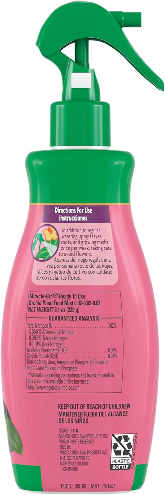 Miracle-Gro Ready to Use Orchid Plant Food Mist, Indoor Orchid Plants, 8 Oz, 3-P