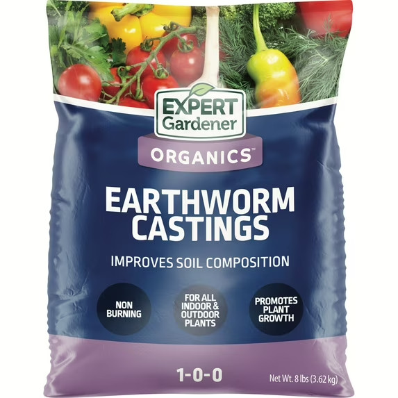 8 lb 100% Pure Earthworm Castings Organic Fertilizer Soil Worms Expert Gardener