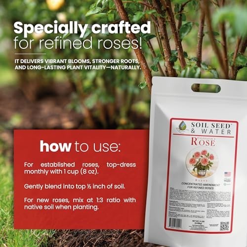 Organic Rose Fertilizer & Soil Amendment – OMRI Listed, 9 lbs for Flowers & Shru