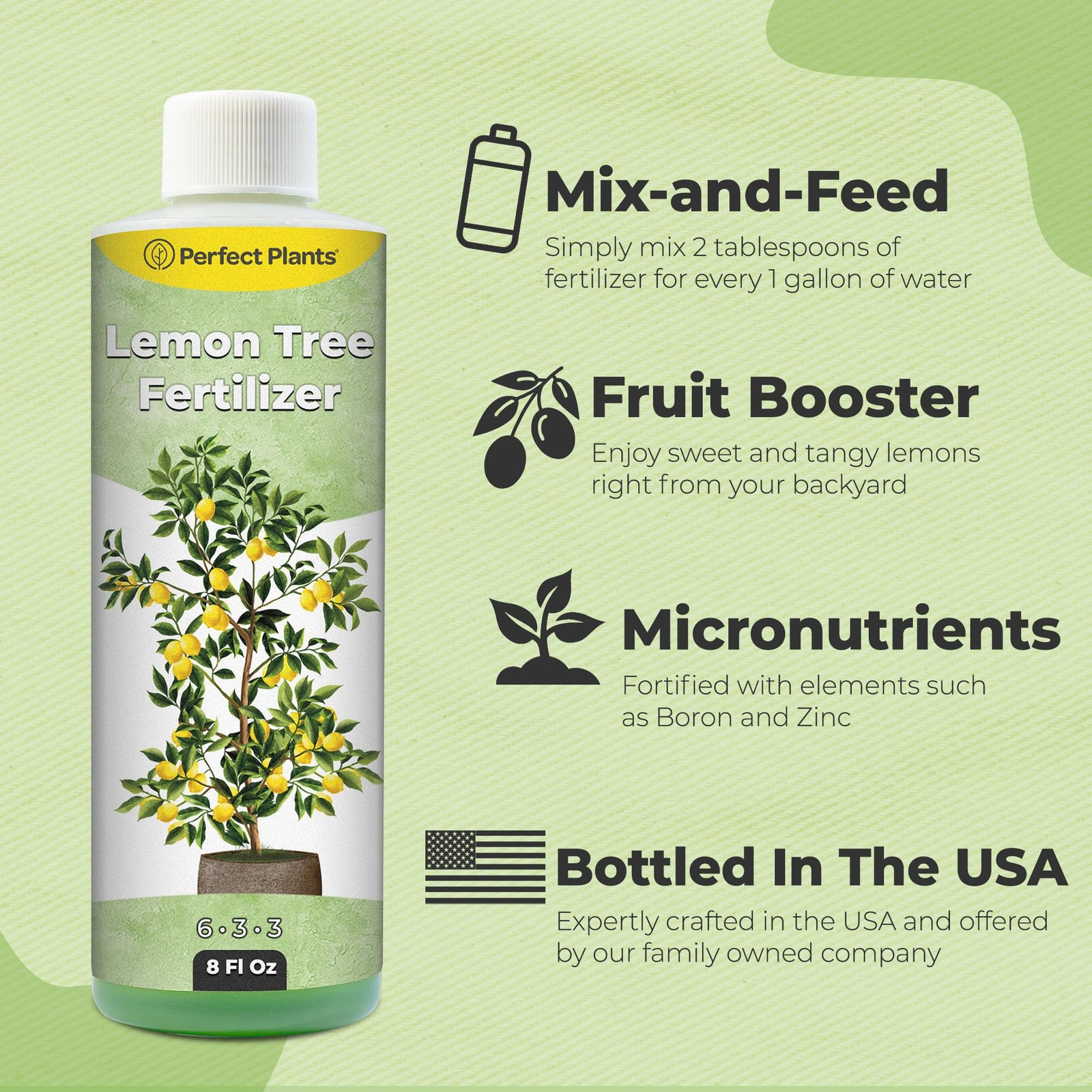 Liquid Lemon Tree Fertilizer by Perfect Plants | Citrus Plant Food for 8oz