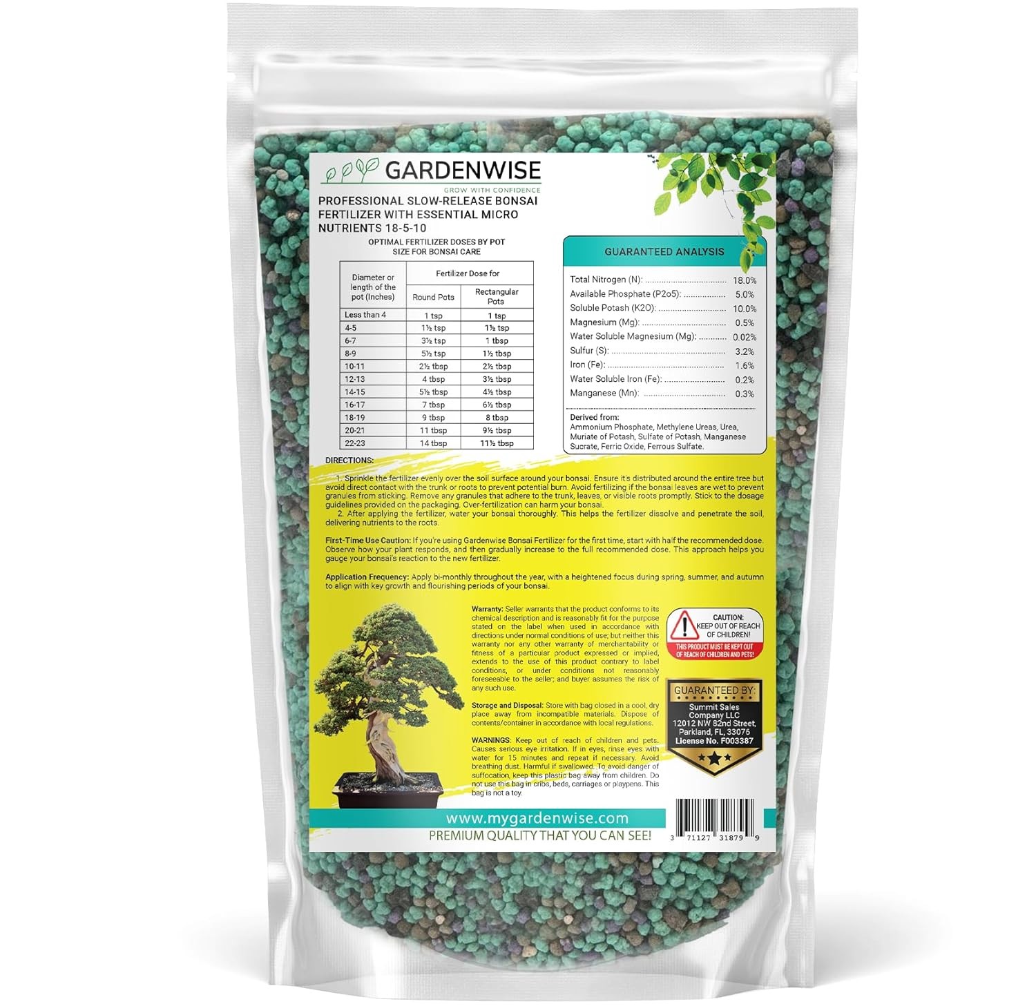 Slow-Release Bonsai Fertilizer with Essential Micronutrients – Professional Grad
