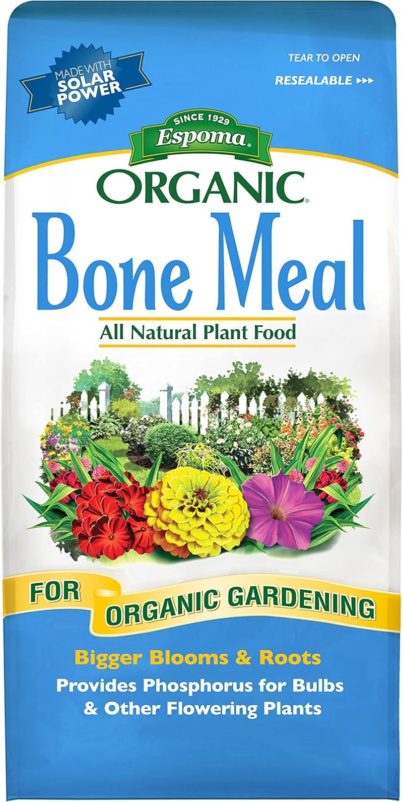 Organic Bone Meal Fertilizer 4-12-0. All-Natural Plant Food Source of Nitrogen a