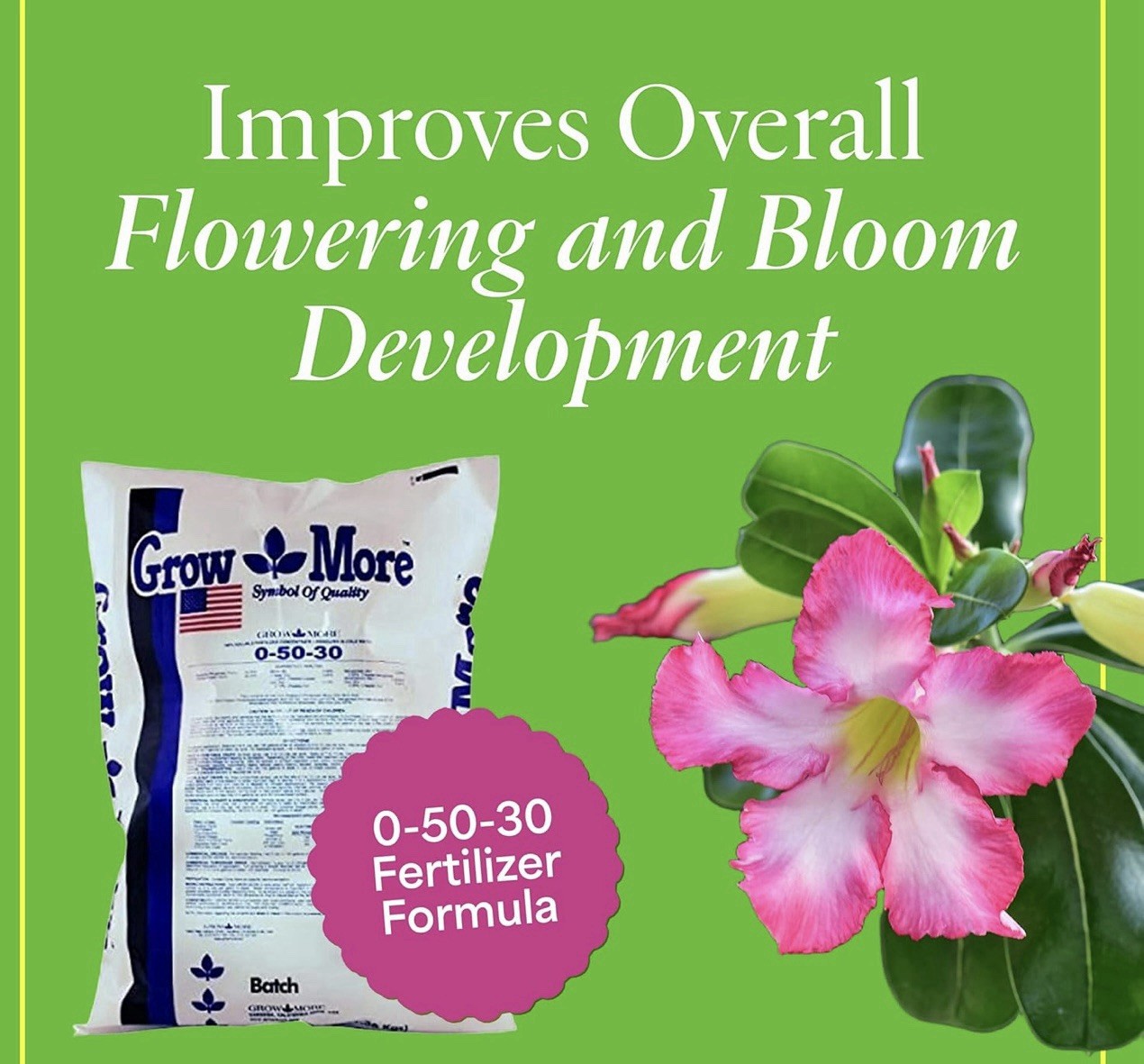 Grow More Flower Hardener 0-50-30, 25lbs-Bloom Plant Food