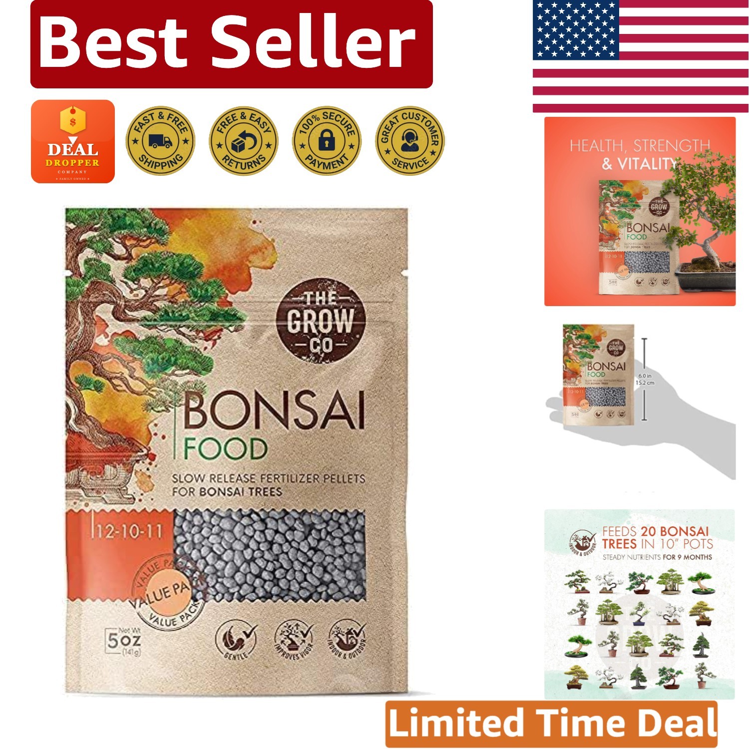Stress-Free 5oz Bonsai Fertilizer – Easy Slow Release Plant Food for All Species