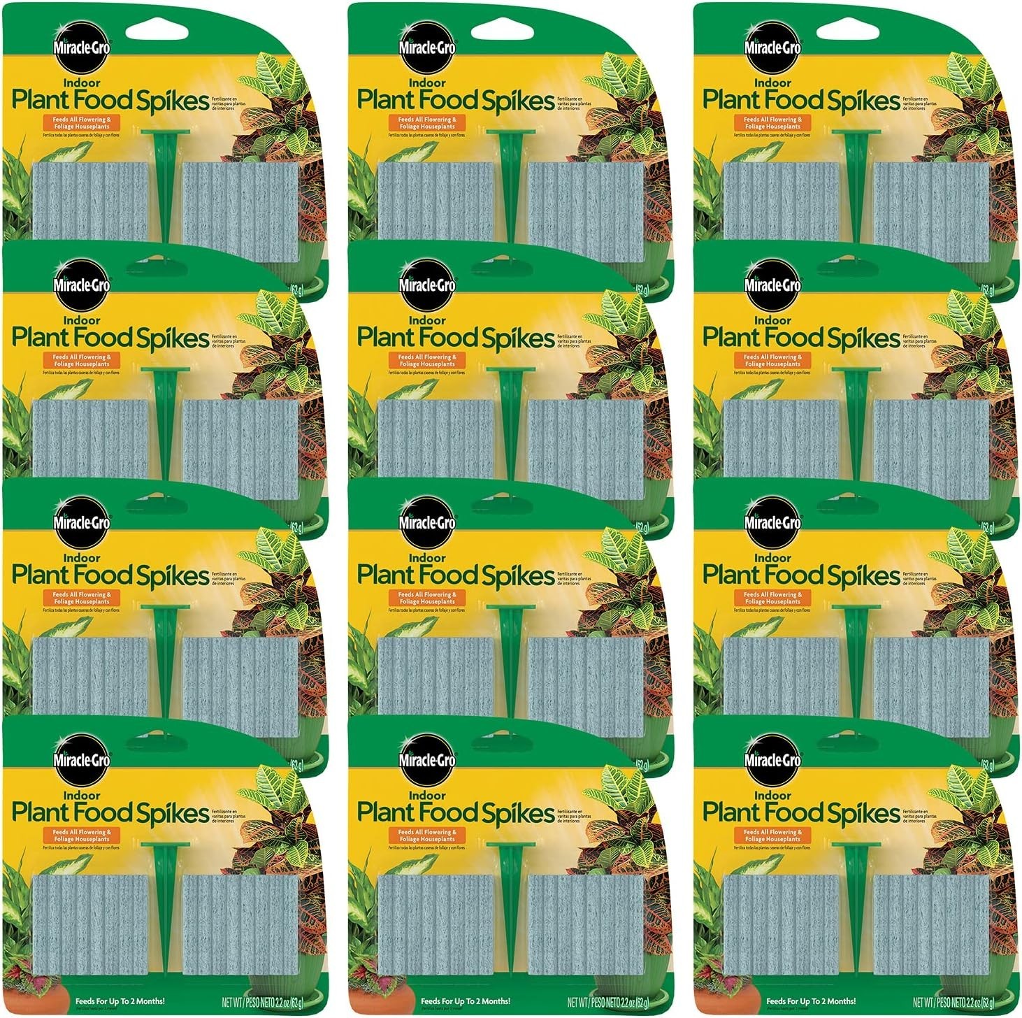 Indoor Plant Food Spikes, 48 Count 12-Pack | For Flowering and Foliage Housep…