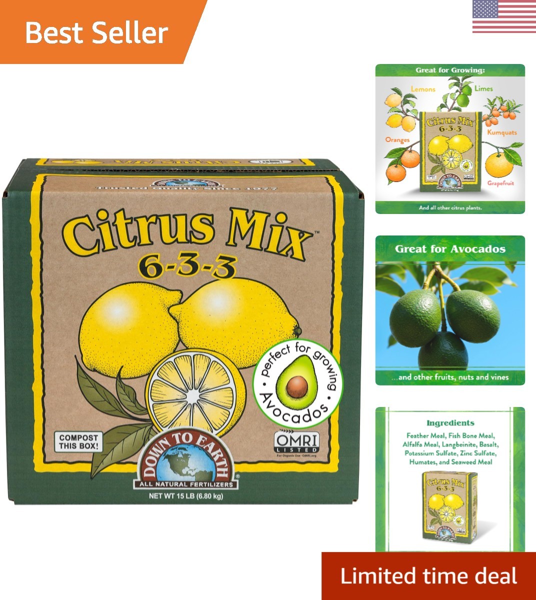 Enhanced Organic Citrus Plant Food – 15 lb for Abundant Avocado & Citrus Growth