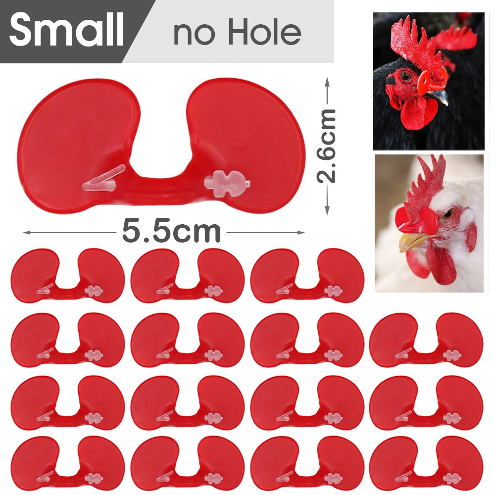 50PCS Red Anti-Pecking Chicken Glasses Plastic Pheasant Goggles Glasses with Bol