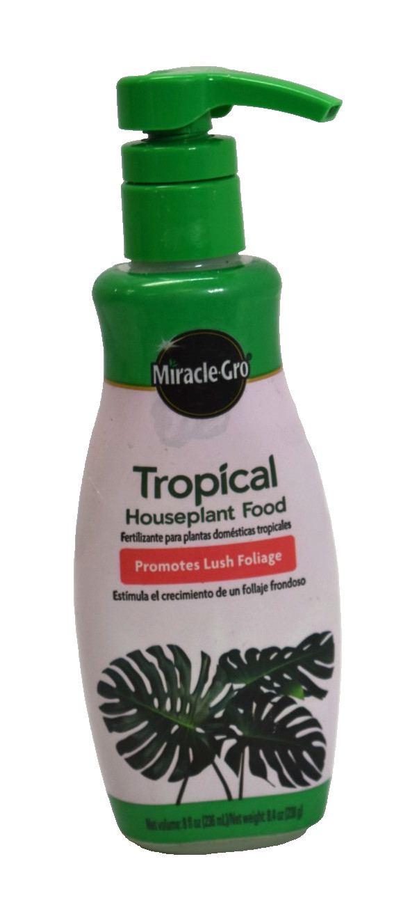 Miracle-Gro Tropical Houseplant Food Liquid Fertilizer Promotes Lush Foliage 8oz