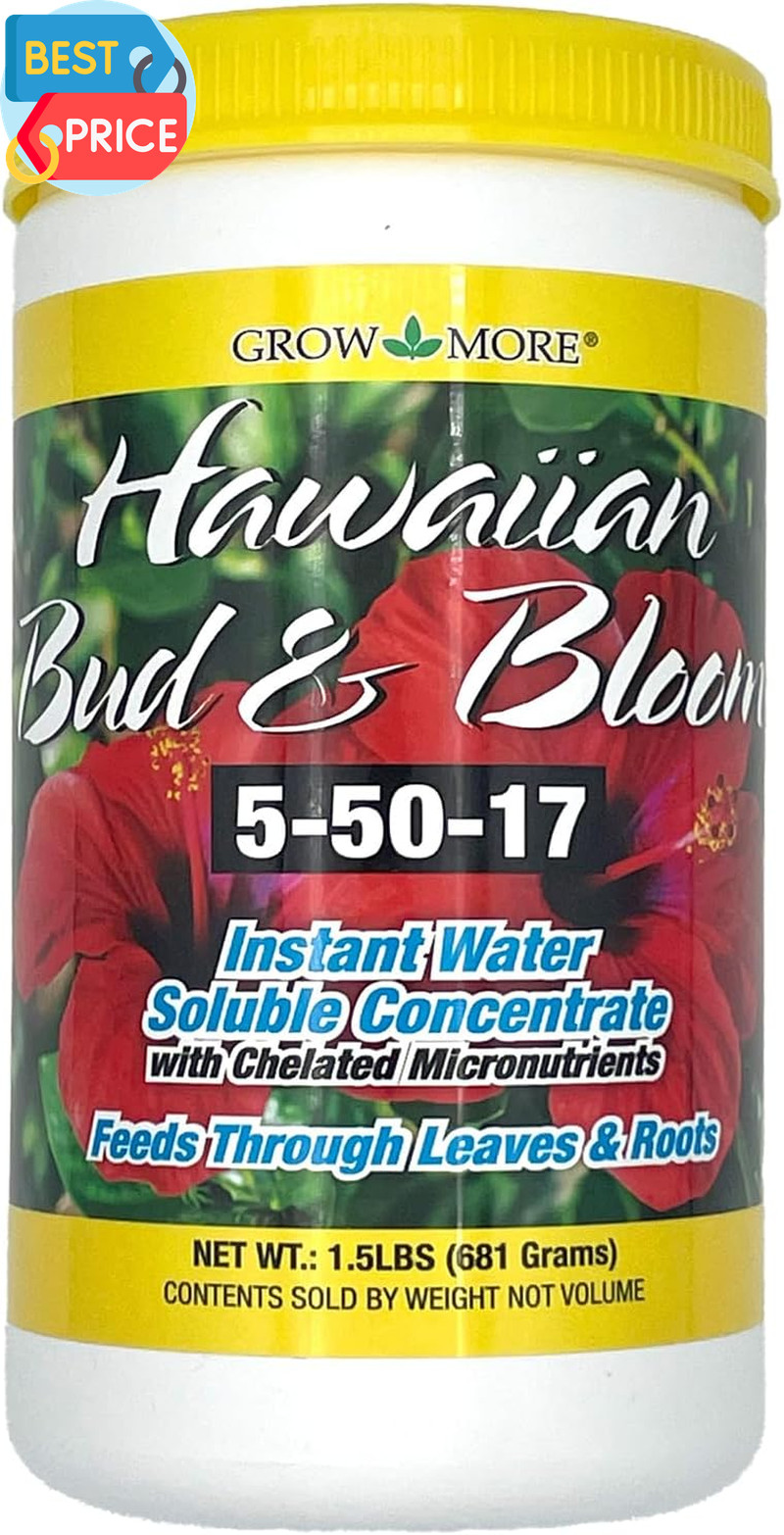 Urea-Free Hawaiian Bud and Bloom 5-50-17 Fertilizer – 1.5Lbs of Water Soluble Bl