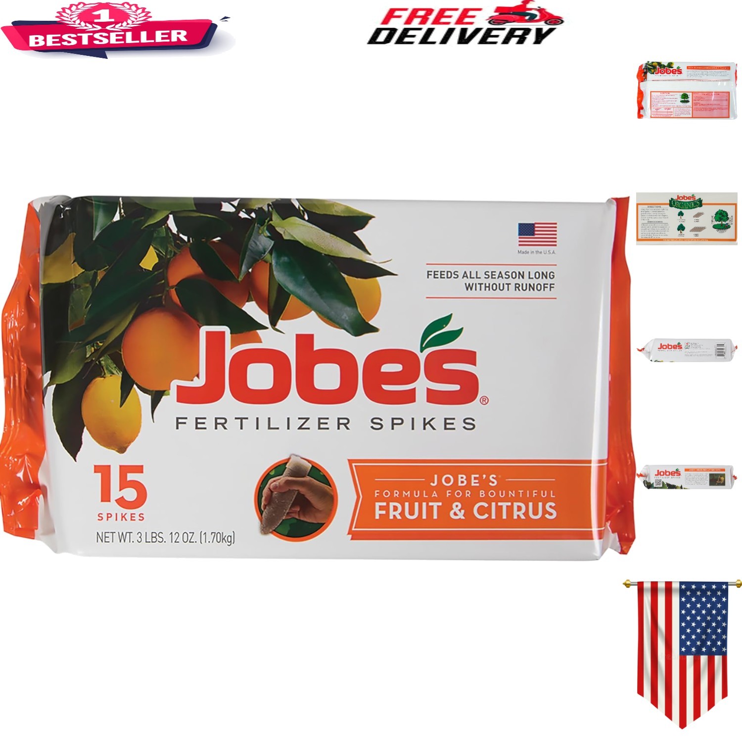 Easy-to-Use Jobe’s Fruit & Citrus Fertilizer Spikes – 15 Count for Gardeners