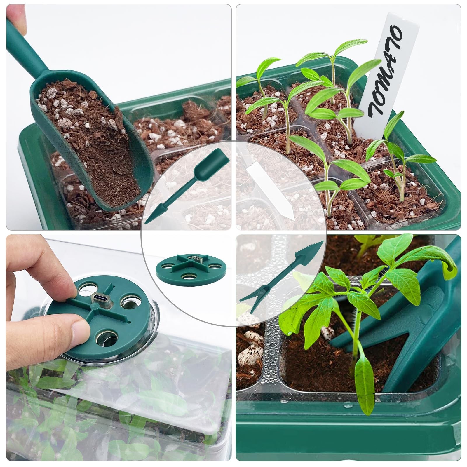 Seed Starter Tray, 2 Pcs Plant Propagation Station with Grow Light,Seedling S…
