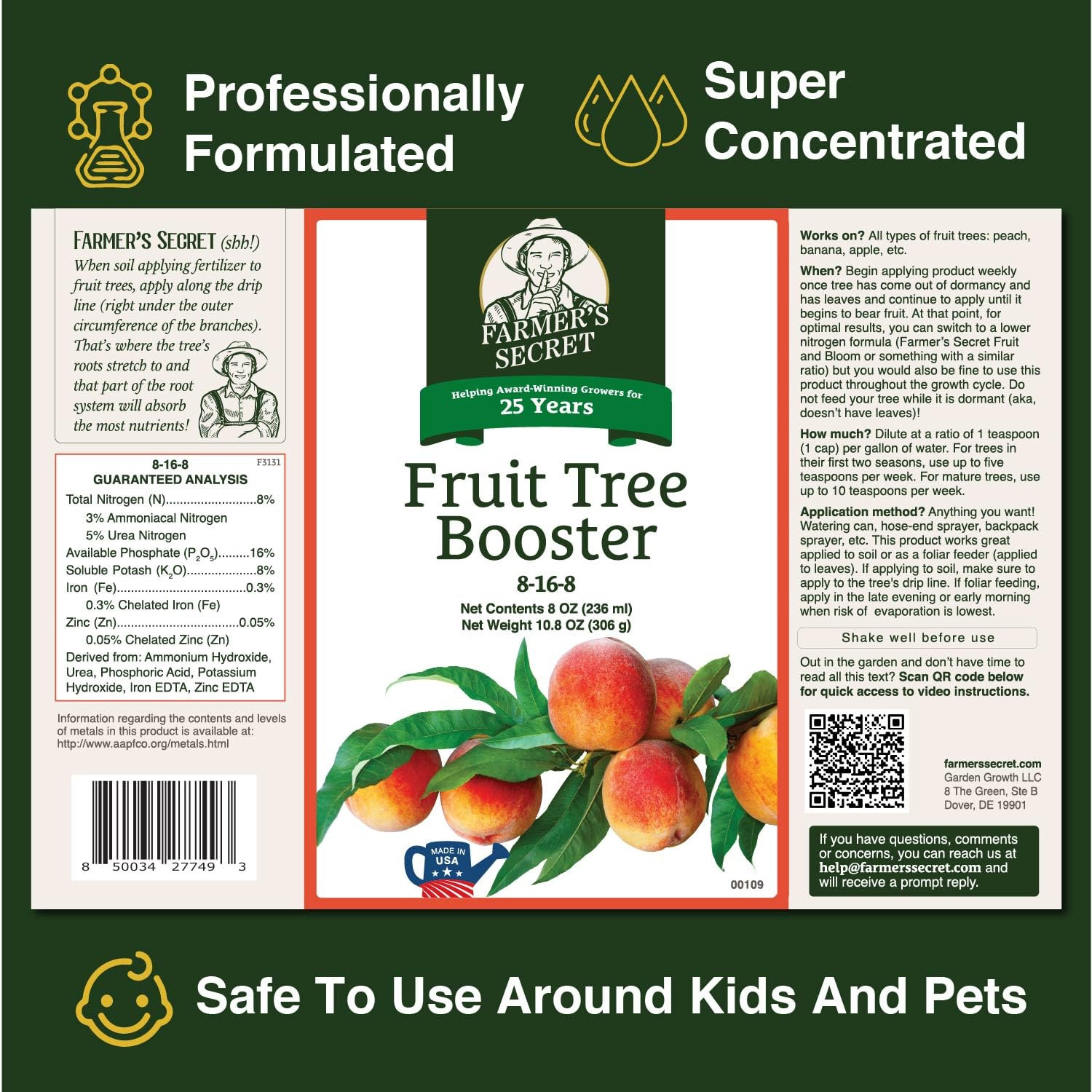 Fruit Tree Booster Fertilizer (32Oz) – Super Concentrated and Phosphorus Rich…