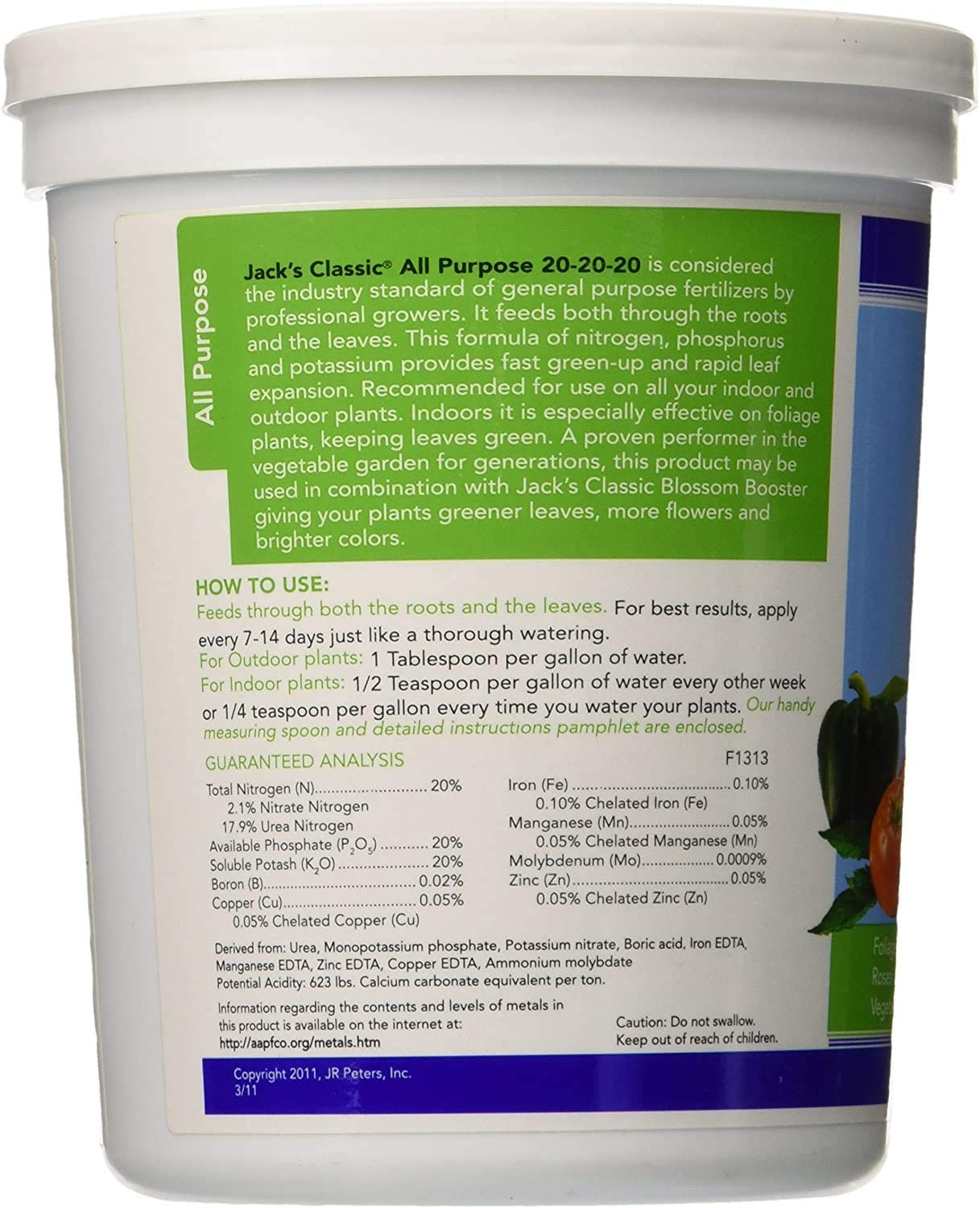 Jacks Classic All Purpose 202020 Water Soluble Plant Food 1.5lbs