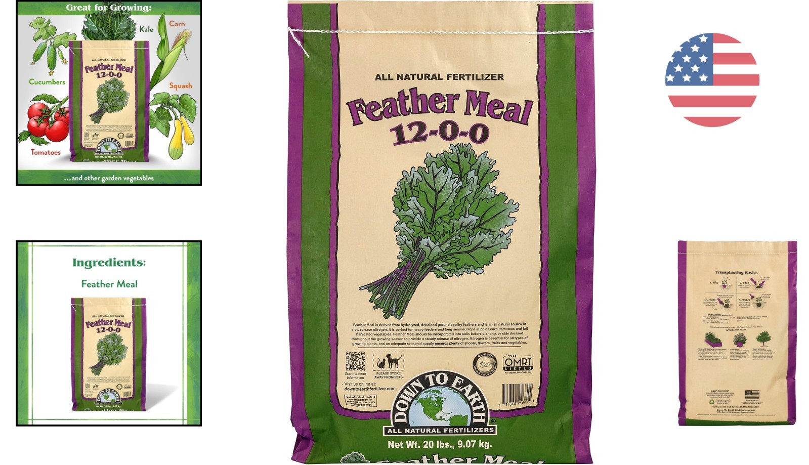 Organic 20 lb Feather Meal – Proven 12-0-0 Nitrogen Source for Lush Gardens