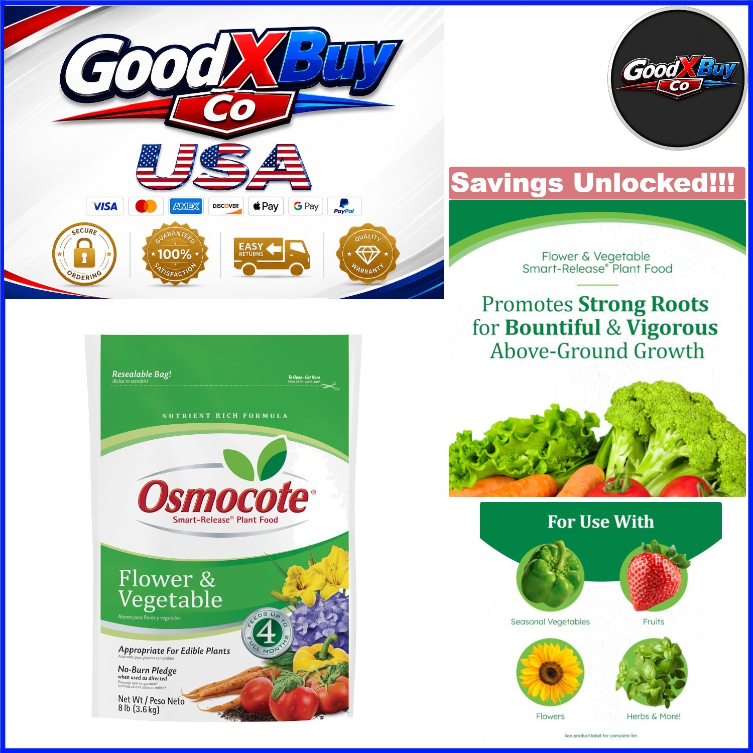 Smart-Release Plant Food 8lb for Vegetables Flowers Perennials Grower-Preferred