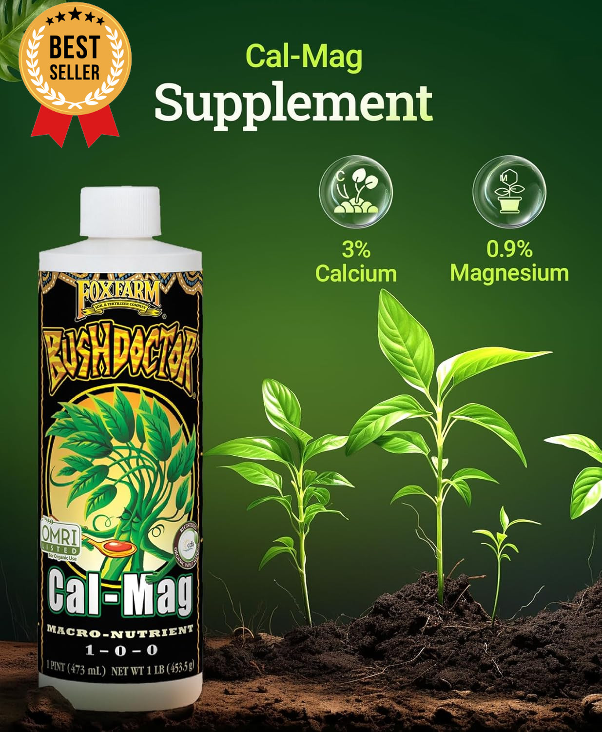 Cal Mag Plant Supplement 1-0-0 Calcium Magnesium Fertilizer Organic Gardening