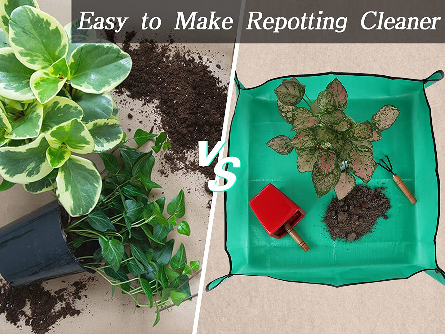 Plant Repotting Mat for Indoor Plants Potting Soil Mix, Waterproof Plant Repotti