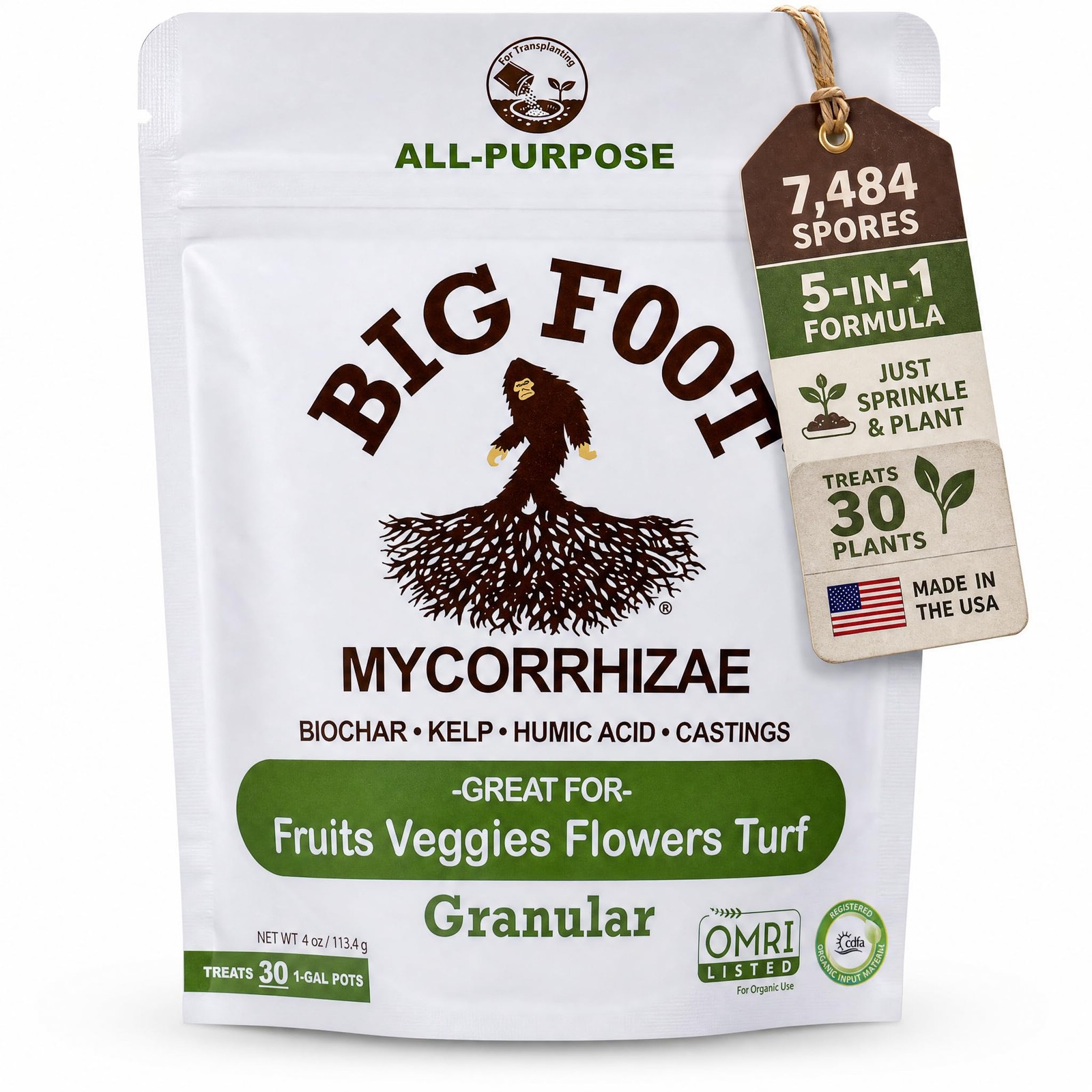Mycorrhizae – Double Your Plant Size, Easy to Use, Made in USA, Treats 30 Pla…