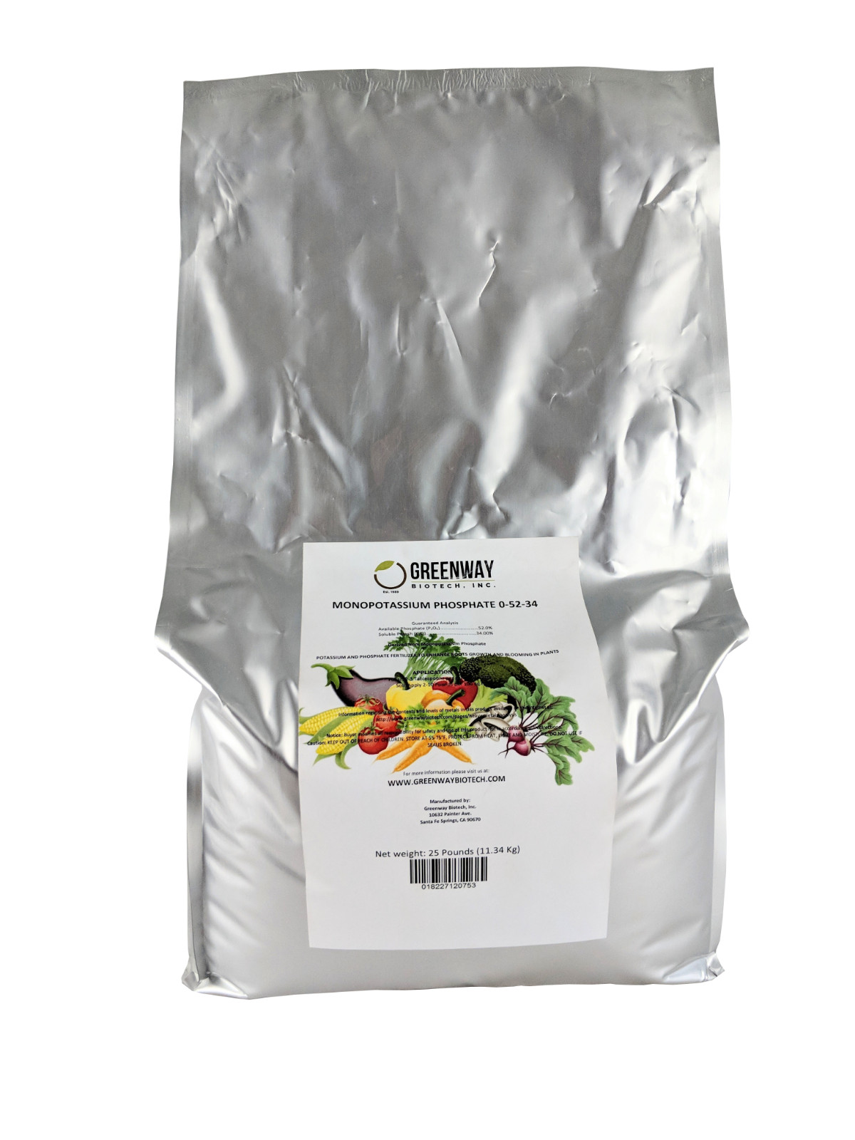 Monopotassium phosphate MKP 0-52-34 Soluble Mono Potassium Phosphate 25 Pounds