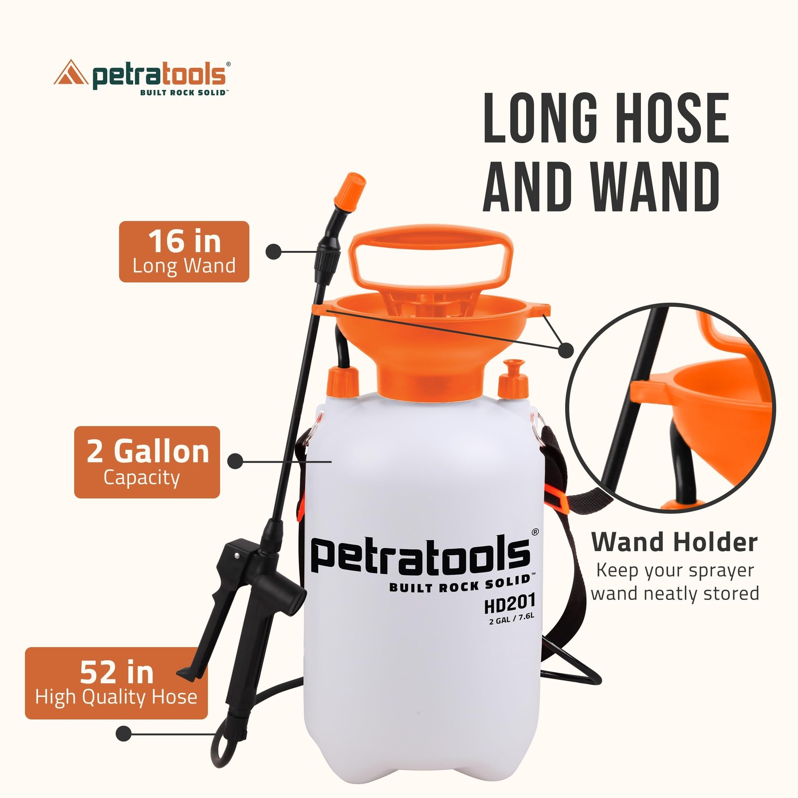 Petratools 2 Gallon Pump Sprayer – HD201 Garden Sprayer for Weeds, Lawn Care …