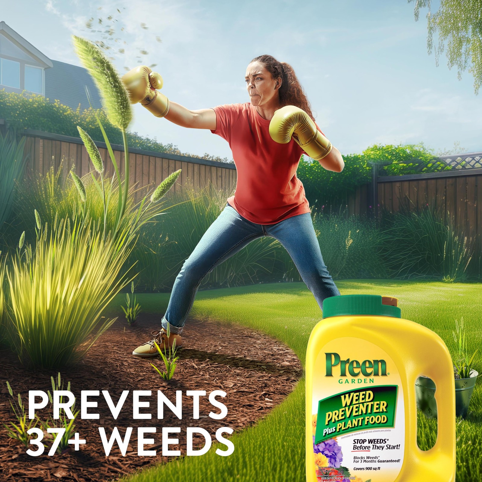 16 lb Weed and Moss Control Agent Garden Fertilizer for 2560 sq ft 3 Month Use